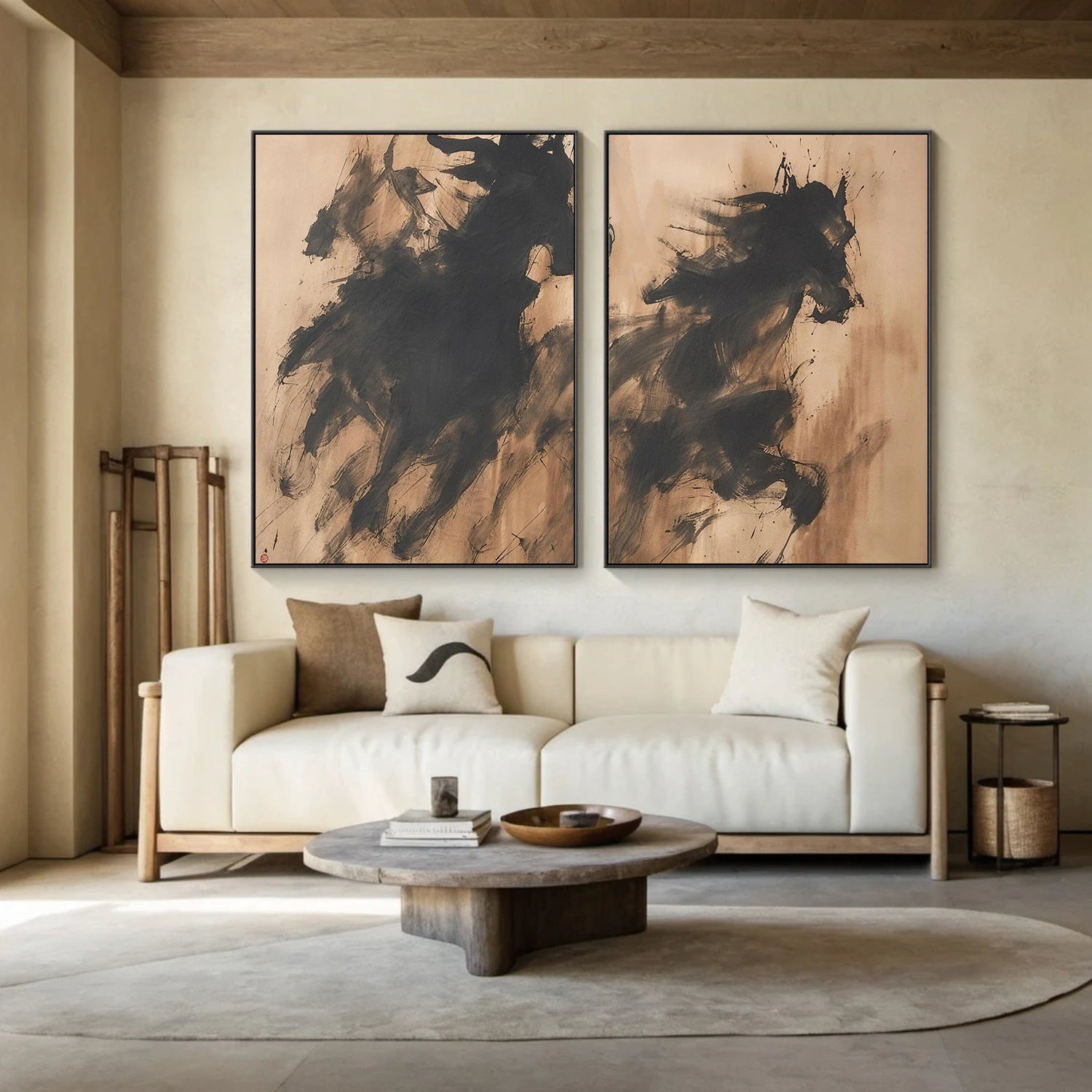 Abstract Animal Horse Wall Art Set of 2 #AC085