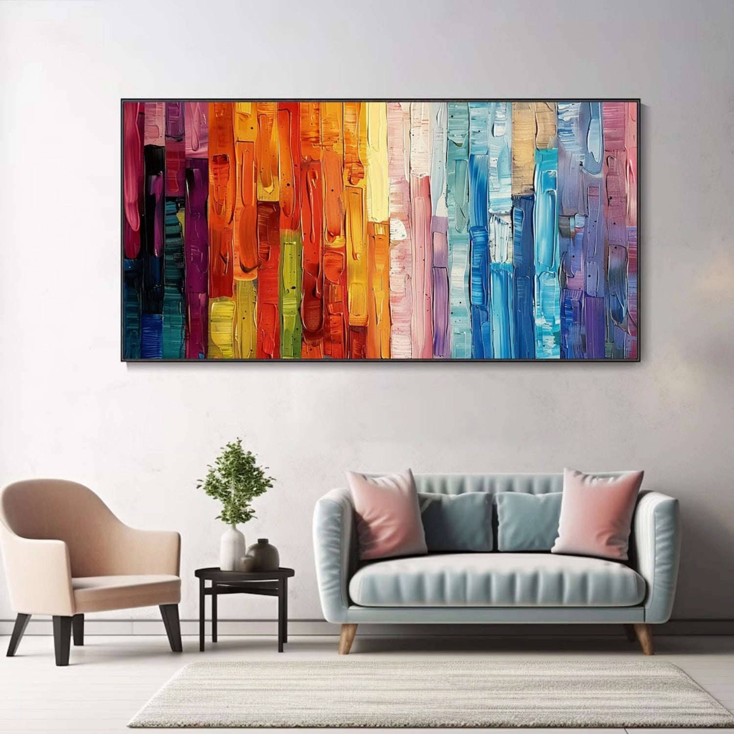 Colorful Abstract Textured Painting Canvas #AT091