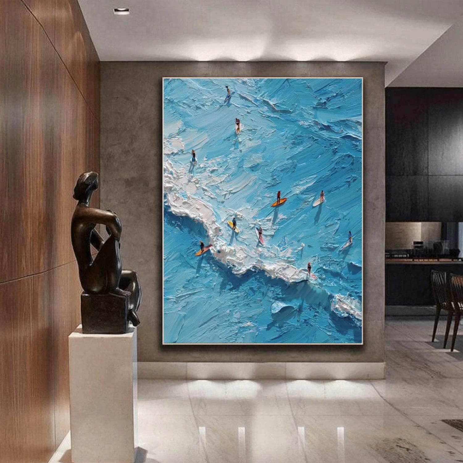 Surfing Sport Textured Wall Art #MS012