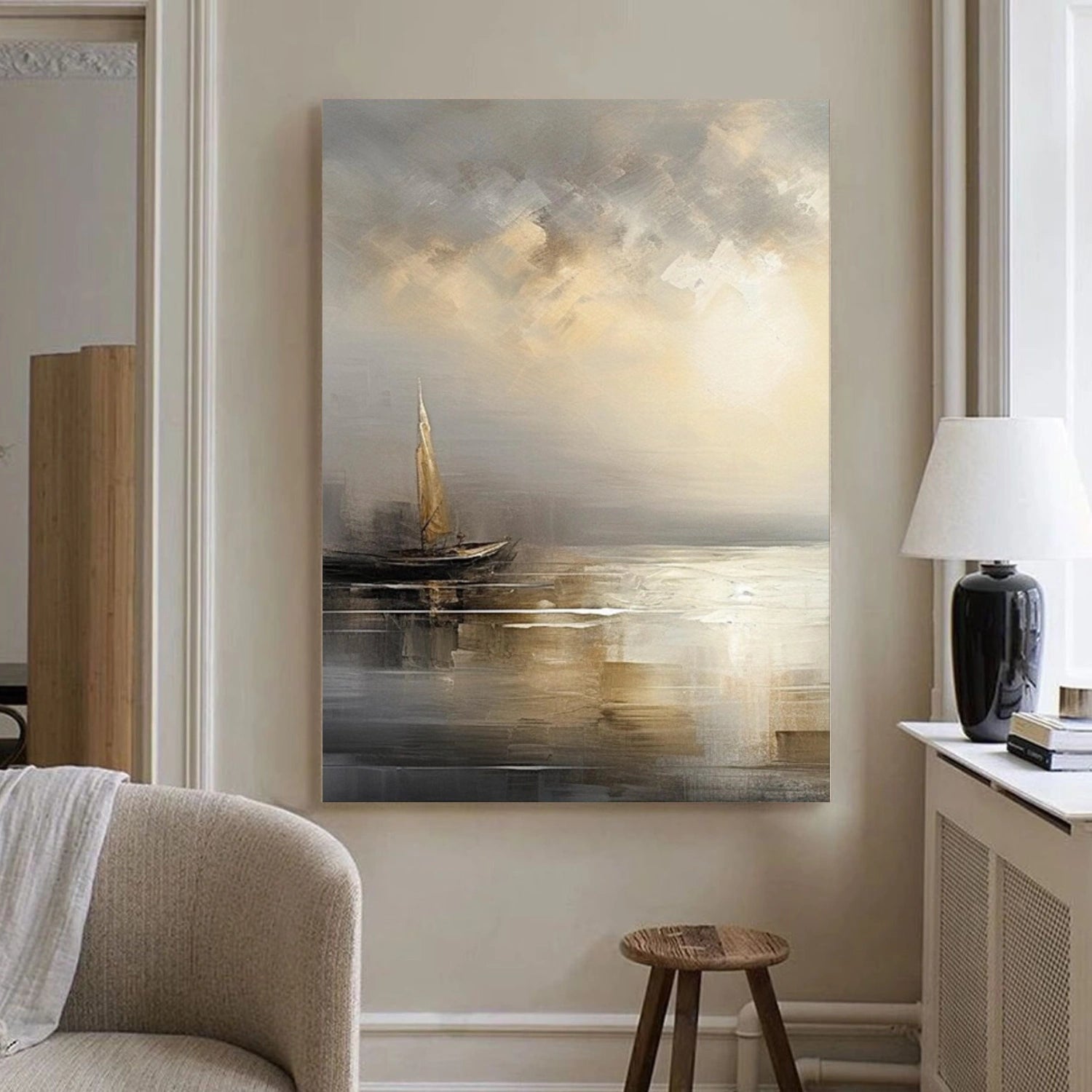 Ocean And Sky Abstract Wall Art #OS079