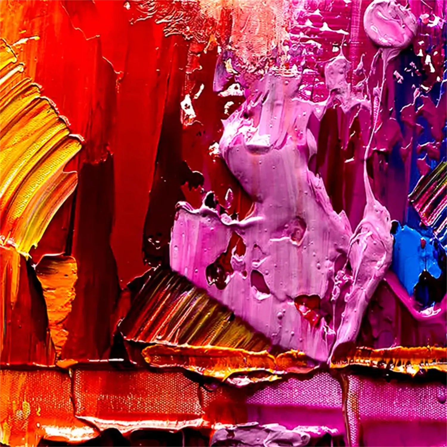 Colorful Abstract Textured Painting Canvas #AT019