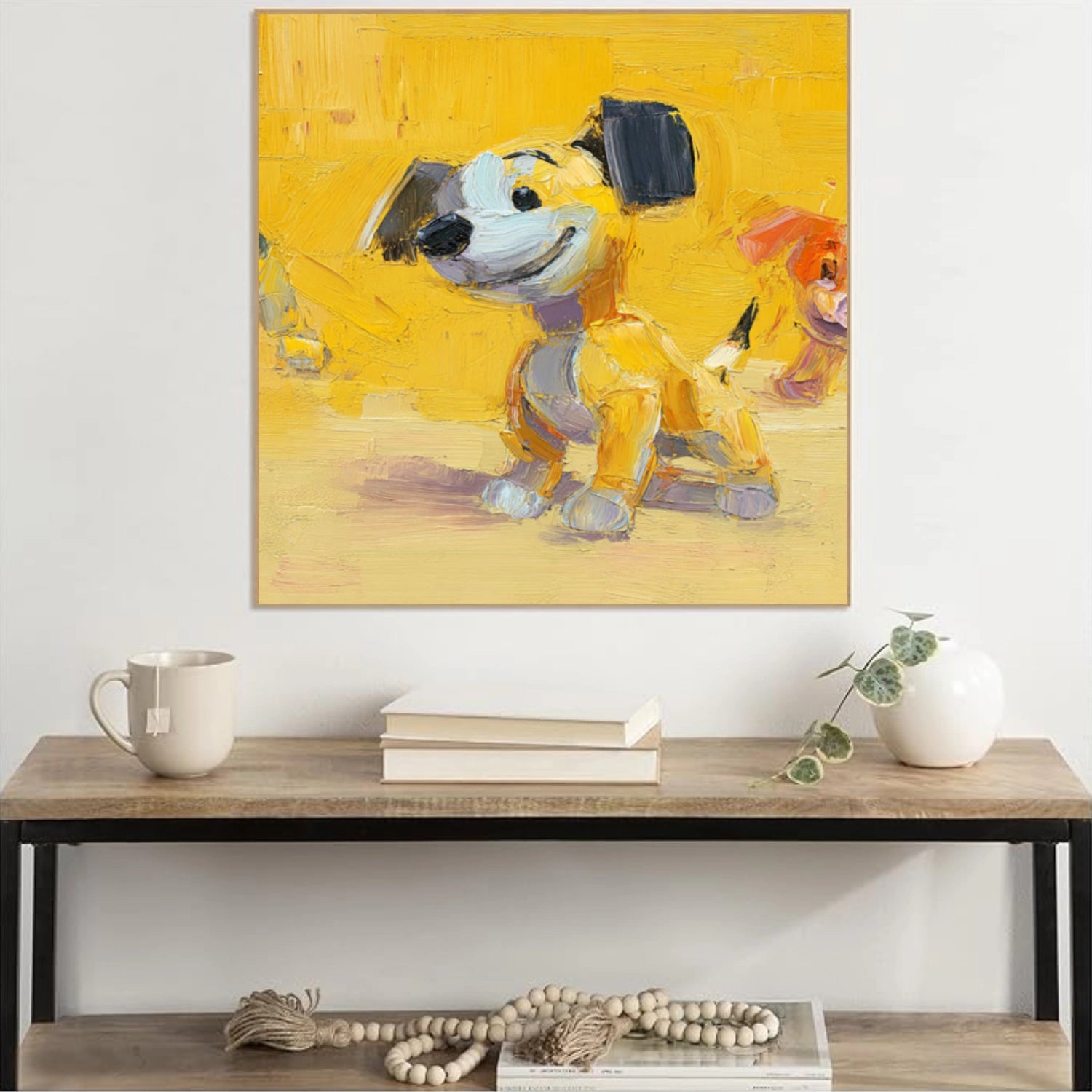 Abstract Animal Dog Textured Wall Art #AC095