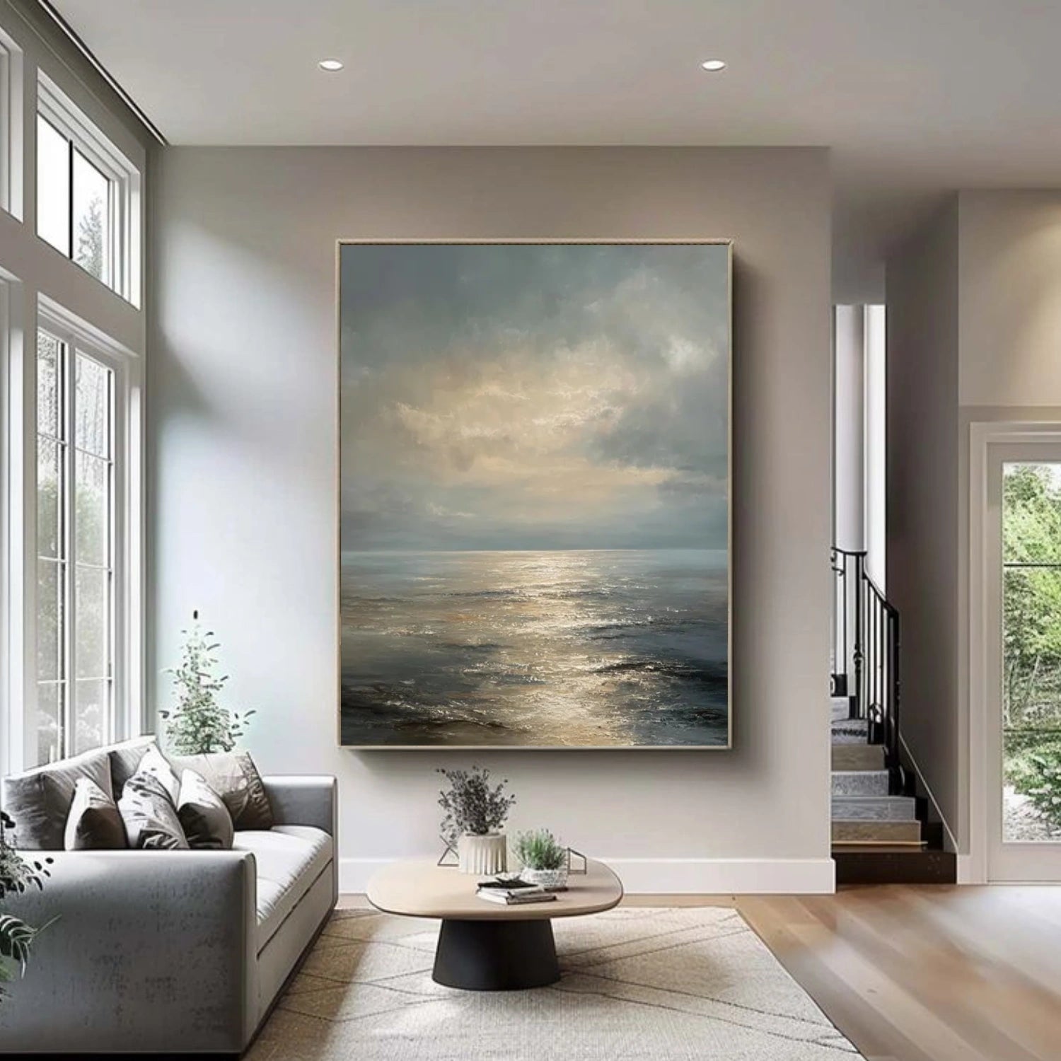 Ocean And Sky Abstract Wall Art #OS096