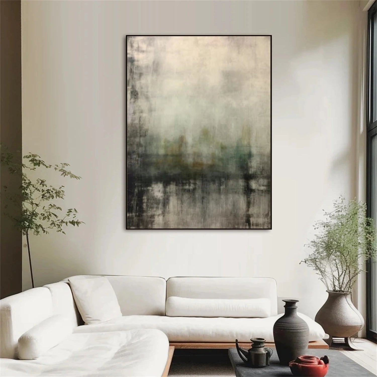 Green Abstract Canvas Wall art #AP209