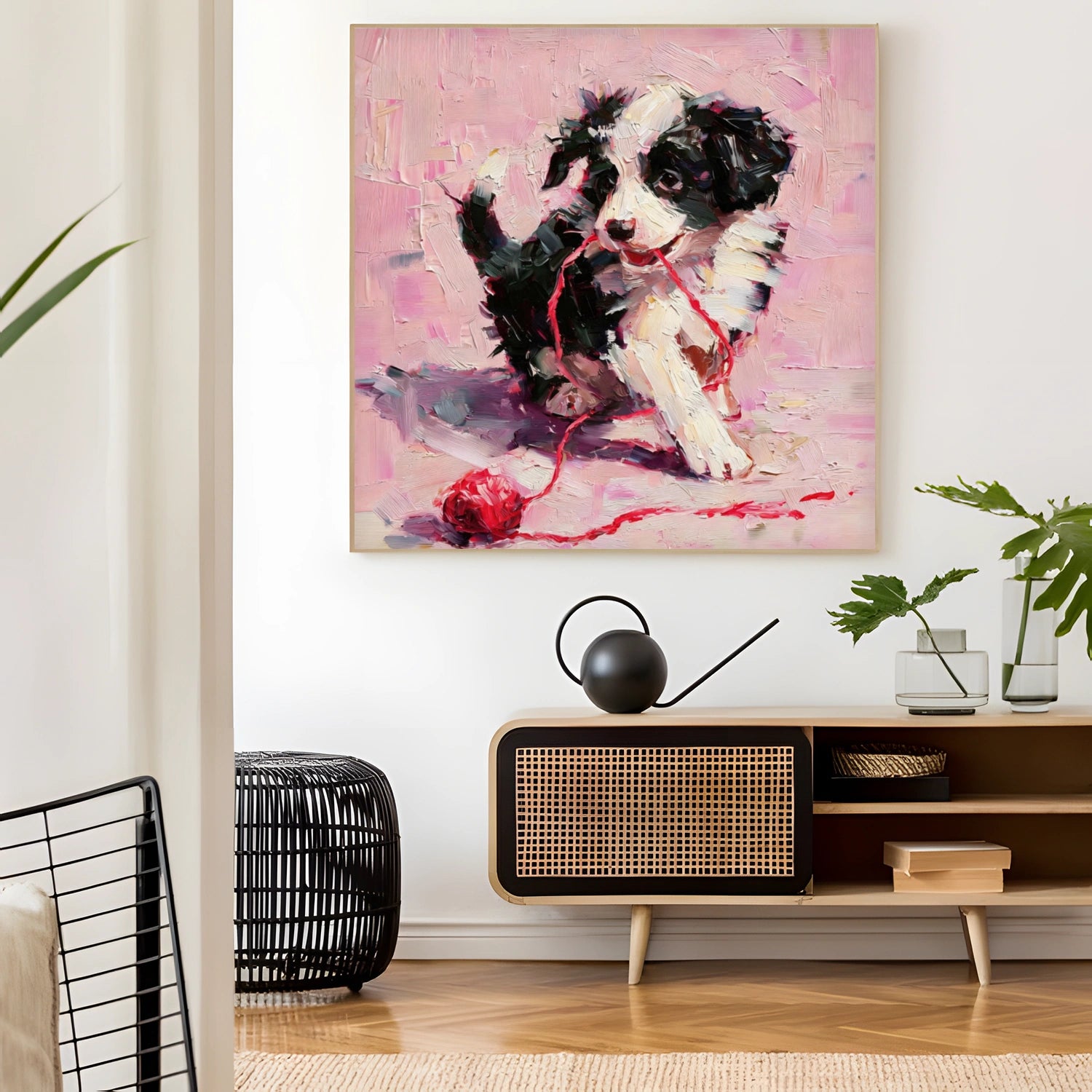 Abstract Animal Dog Textured Wall Art #AC092