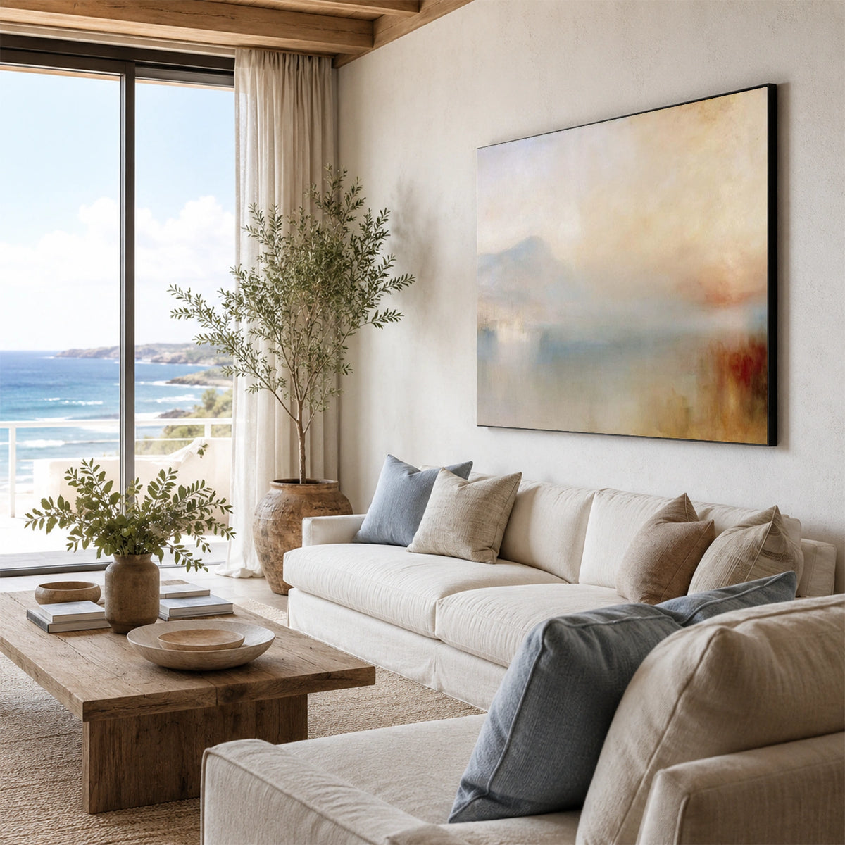 Ocean And Sky Abstract Wall Art #OS246