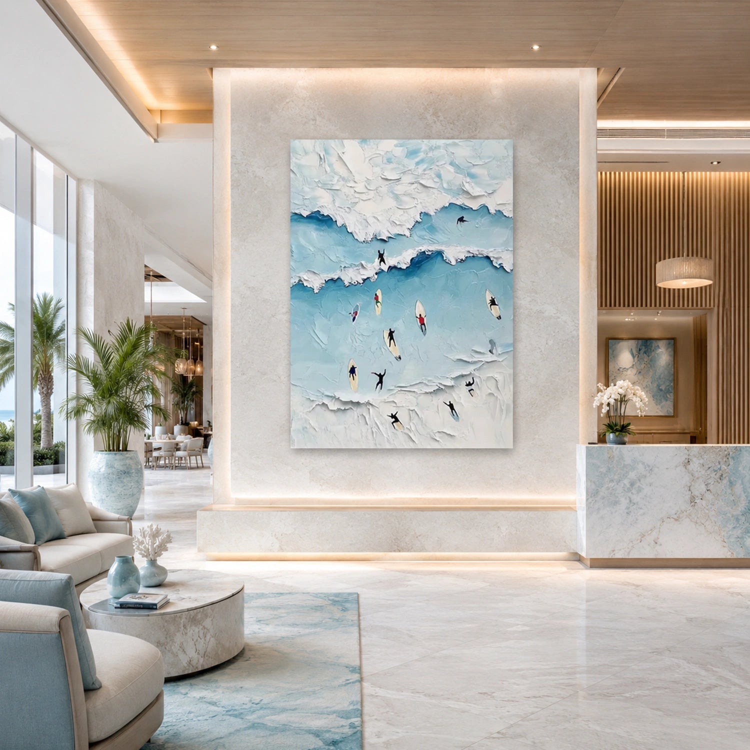 Surfing Sport Textured Wall Art #MS128