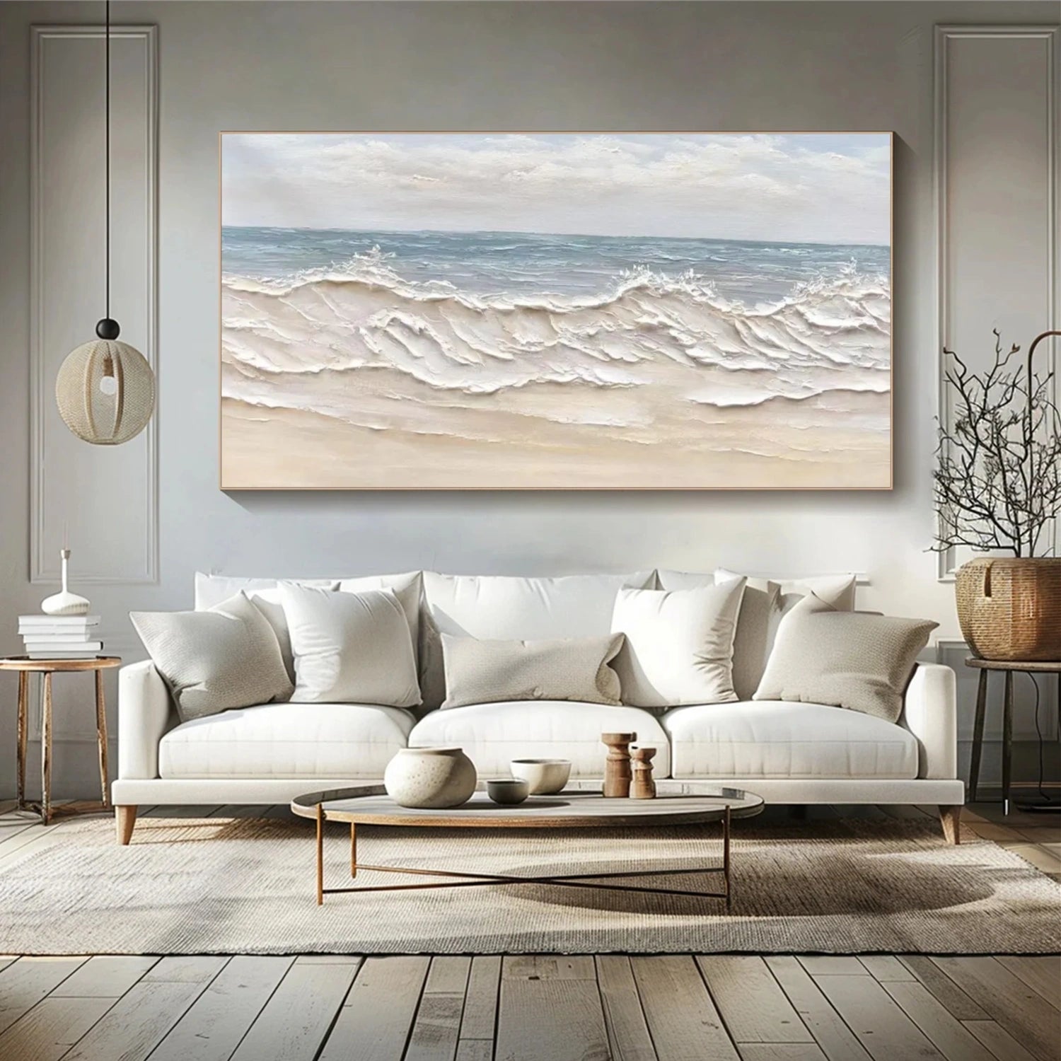 Ocean And Sky Abstract Textured Wall Art #OS097