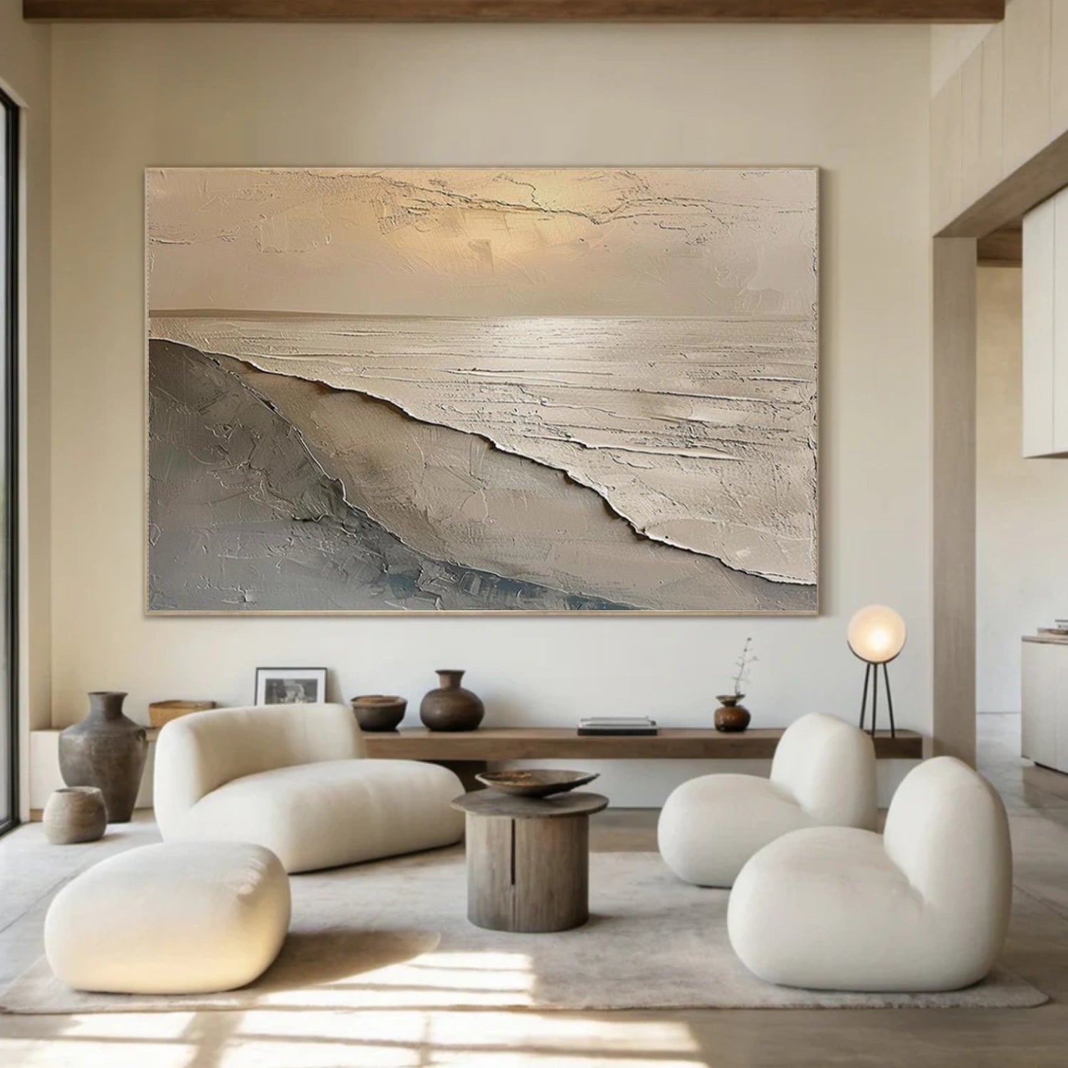 Ocean And Sky Abstract Textured Wall Art #OS136