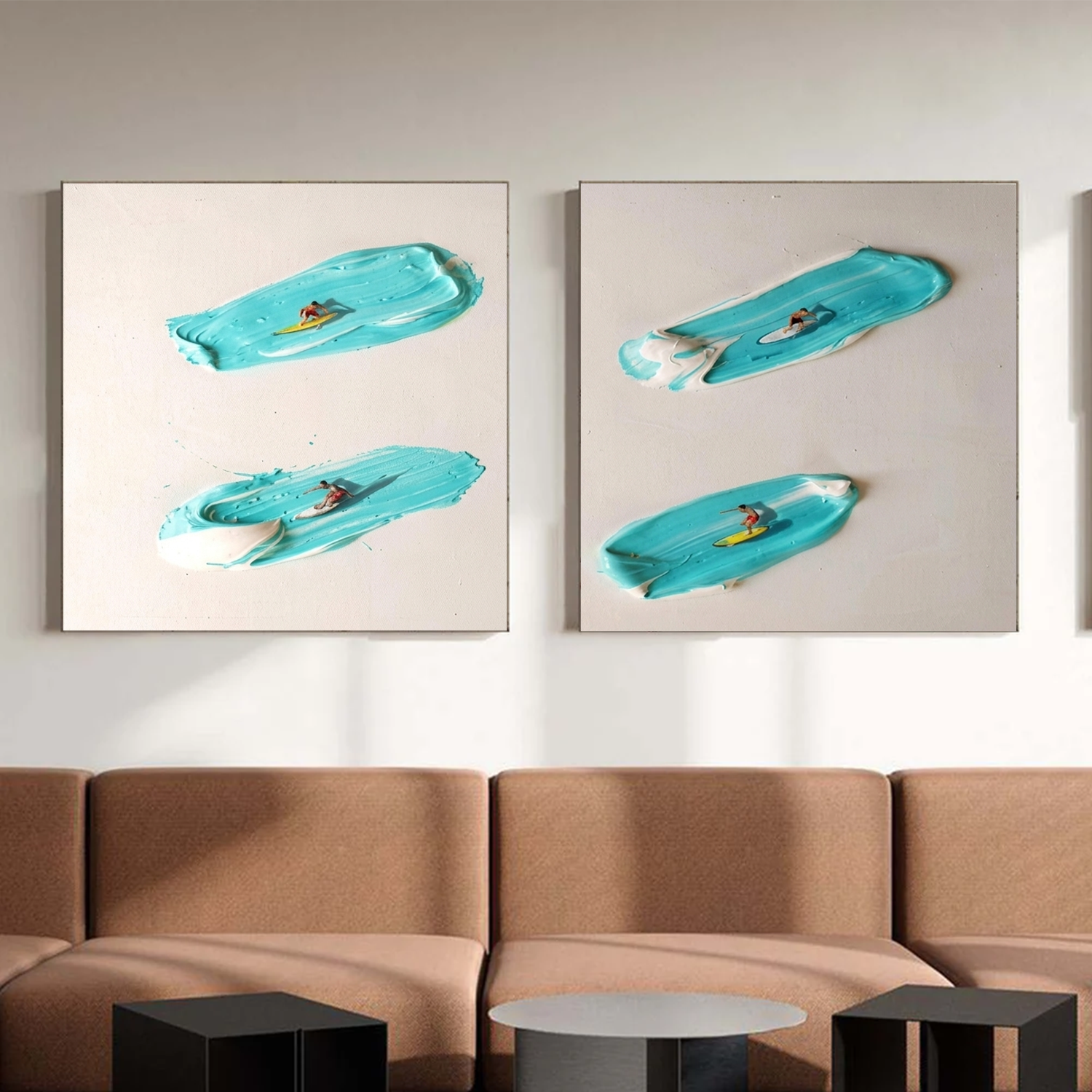 Surfing Sport Textured Wall Art Set of 2 #MS111