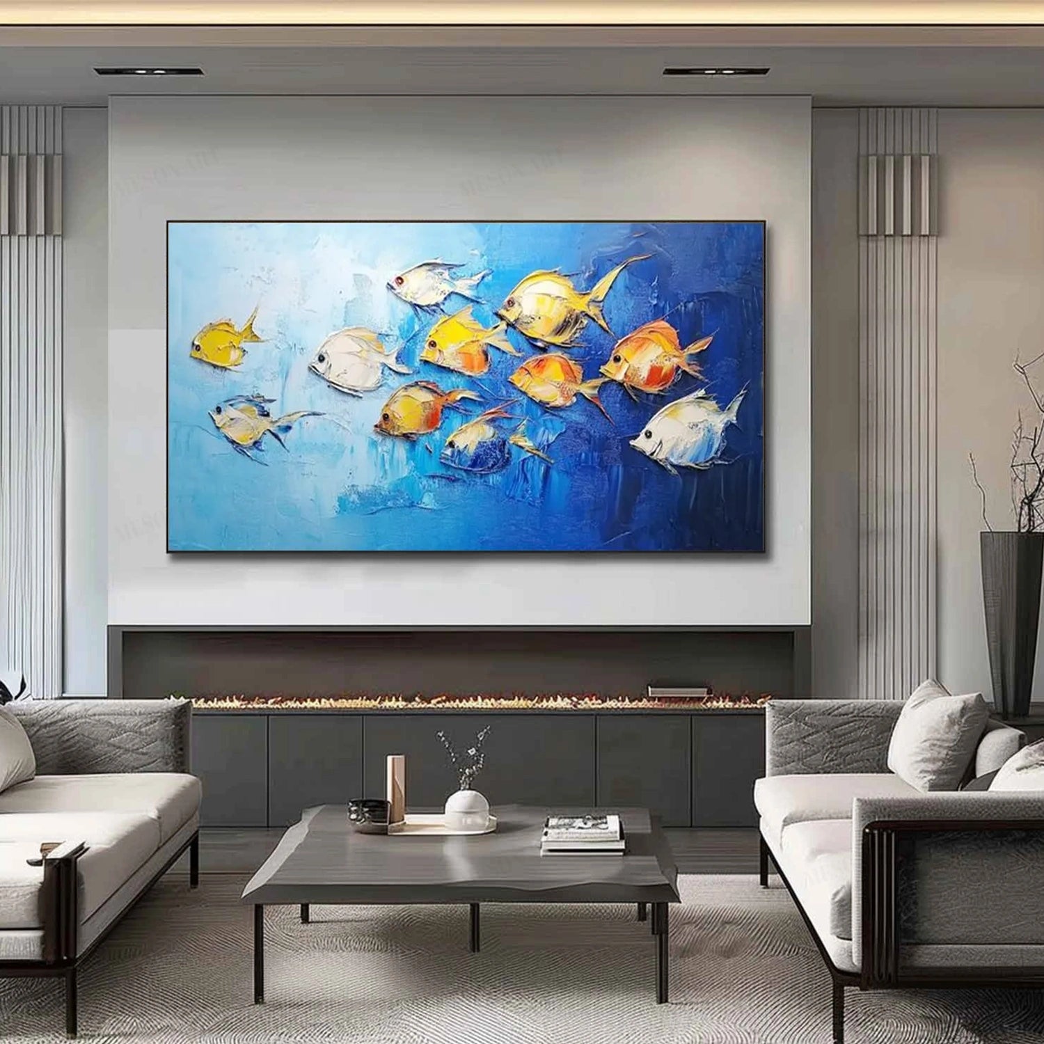 Abstract Animal Fish Textured Wall Art #AC040