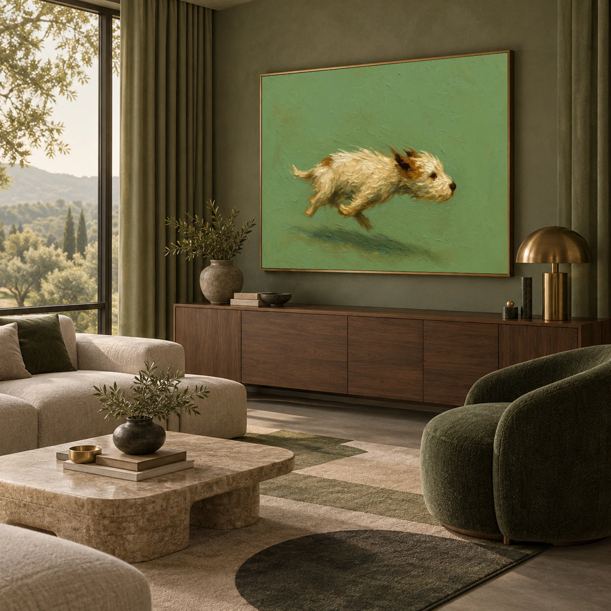 Abstract Animal Dog Textured Wall Art #AC162
