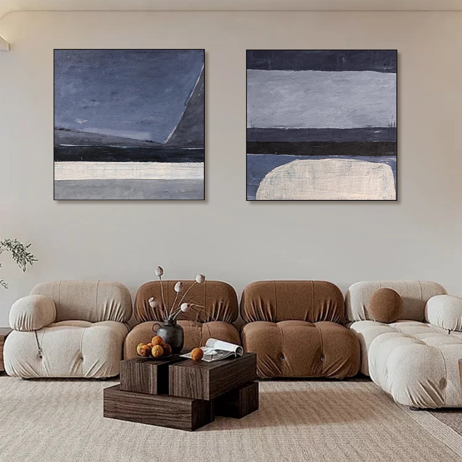 Abstract Canvas Wall Art Set of 2 #AP246