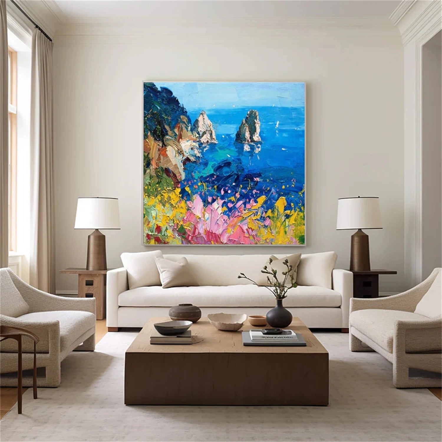 Ocean And Sky Abstract Textured Wall Art #OS062