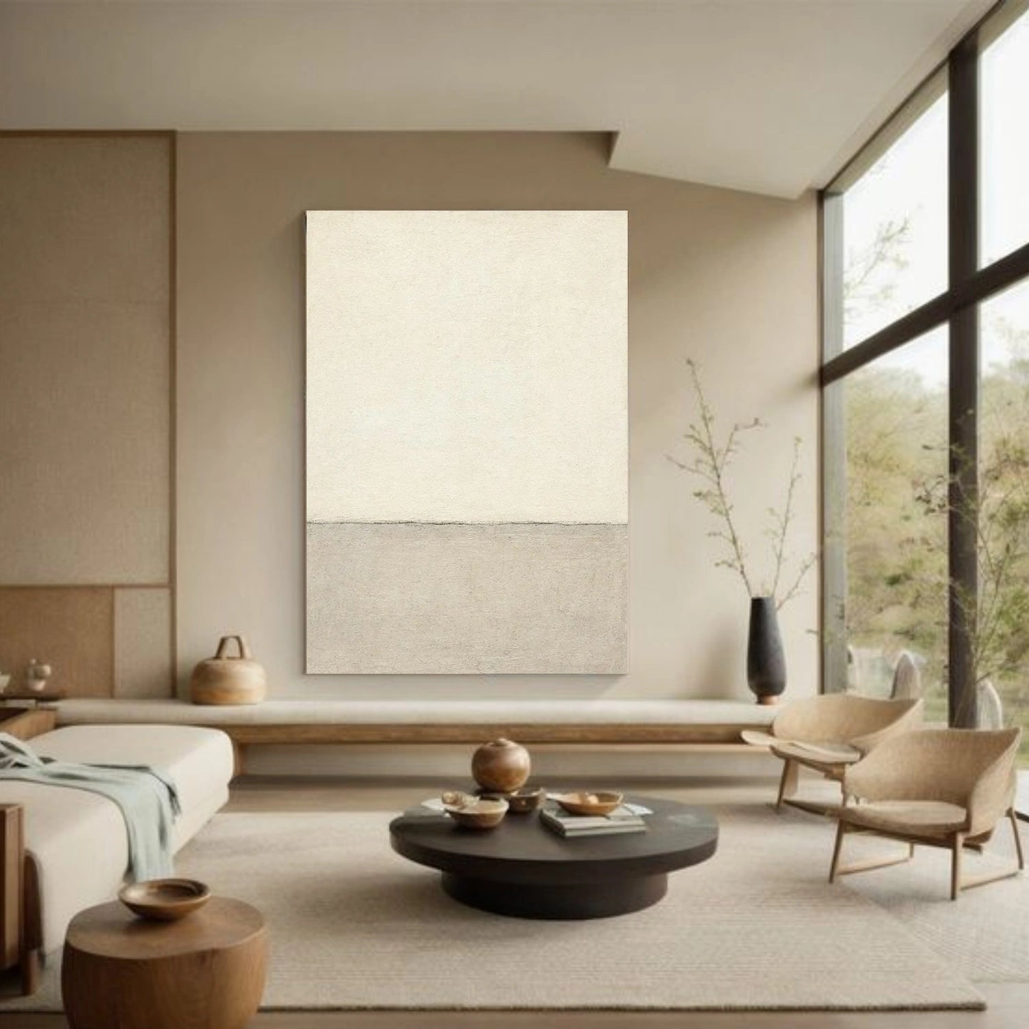 Beige Minimalist Canvas Art #MT188
