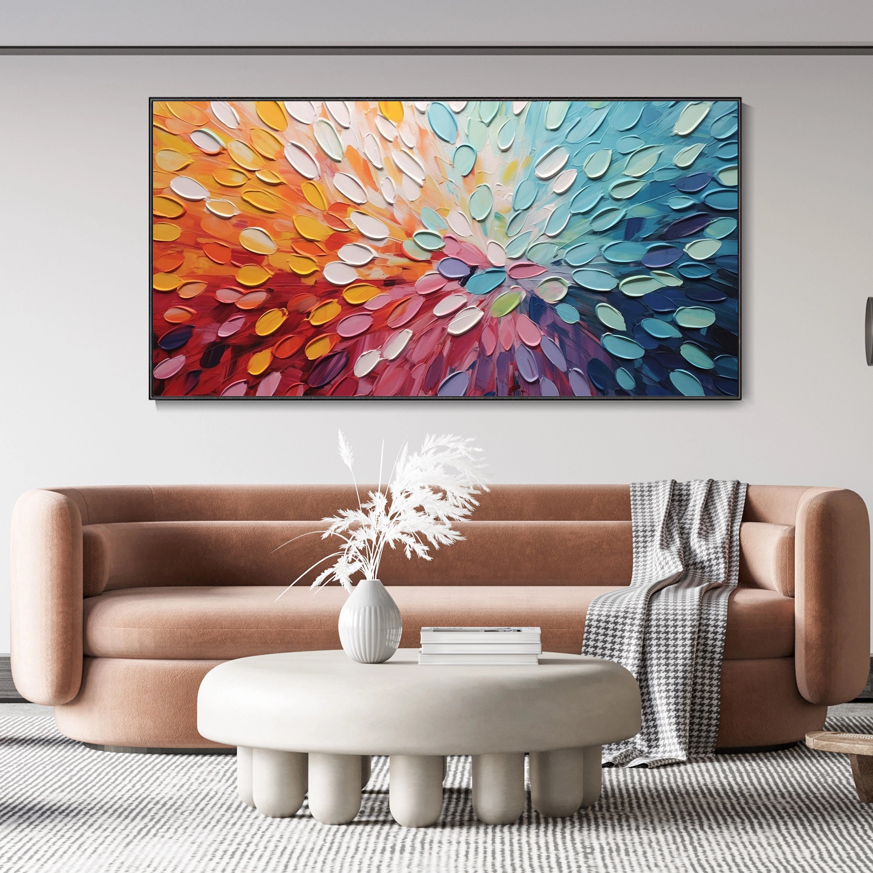 Colorful Abstract Textured Painting Canvas #AT070
