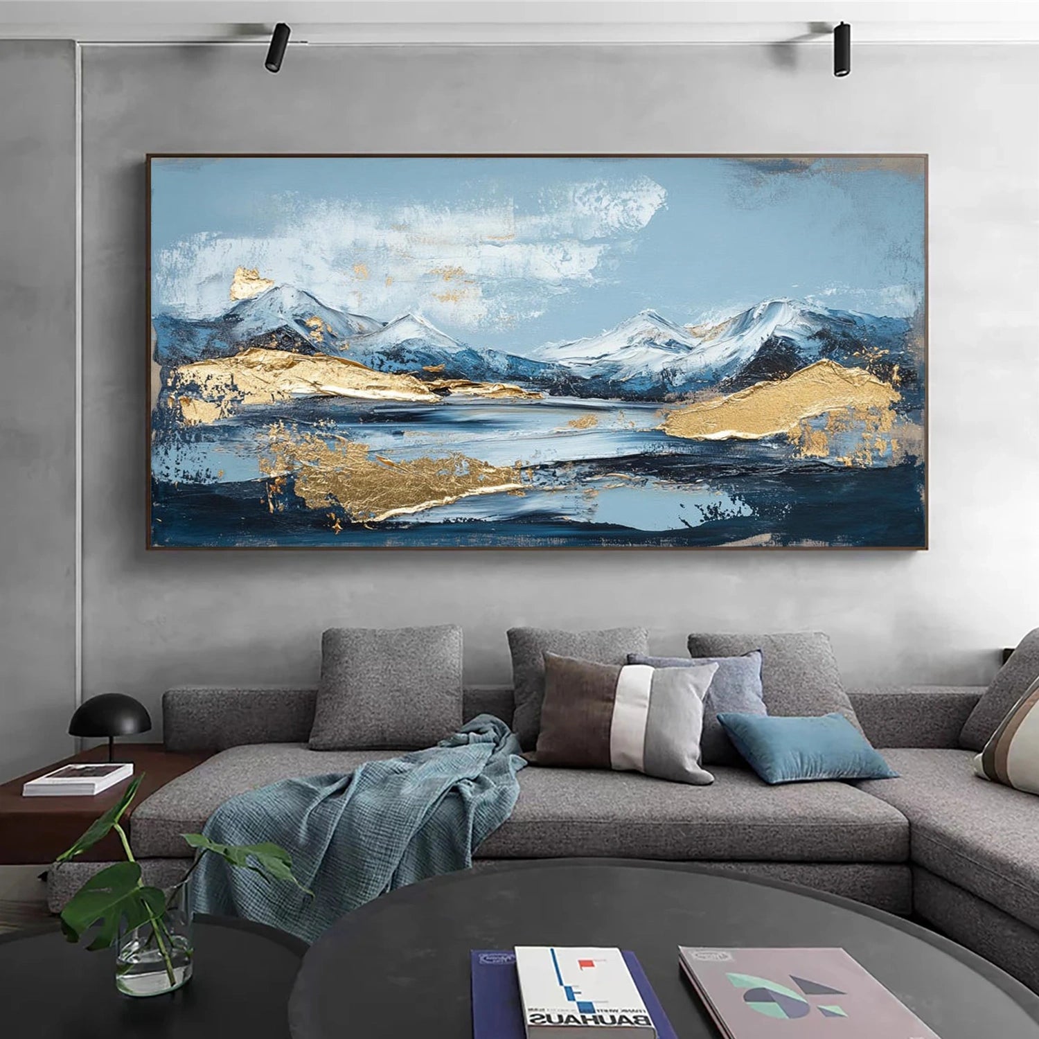 Abstract Mountain Textured Canvas Art #MO054