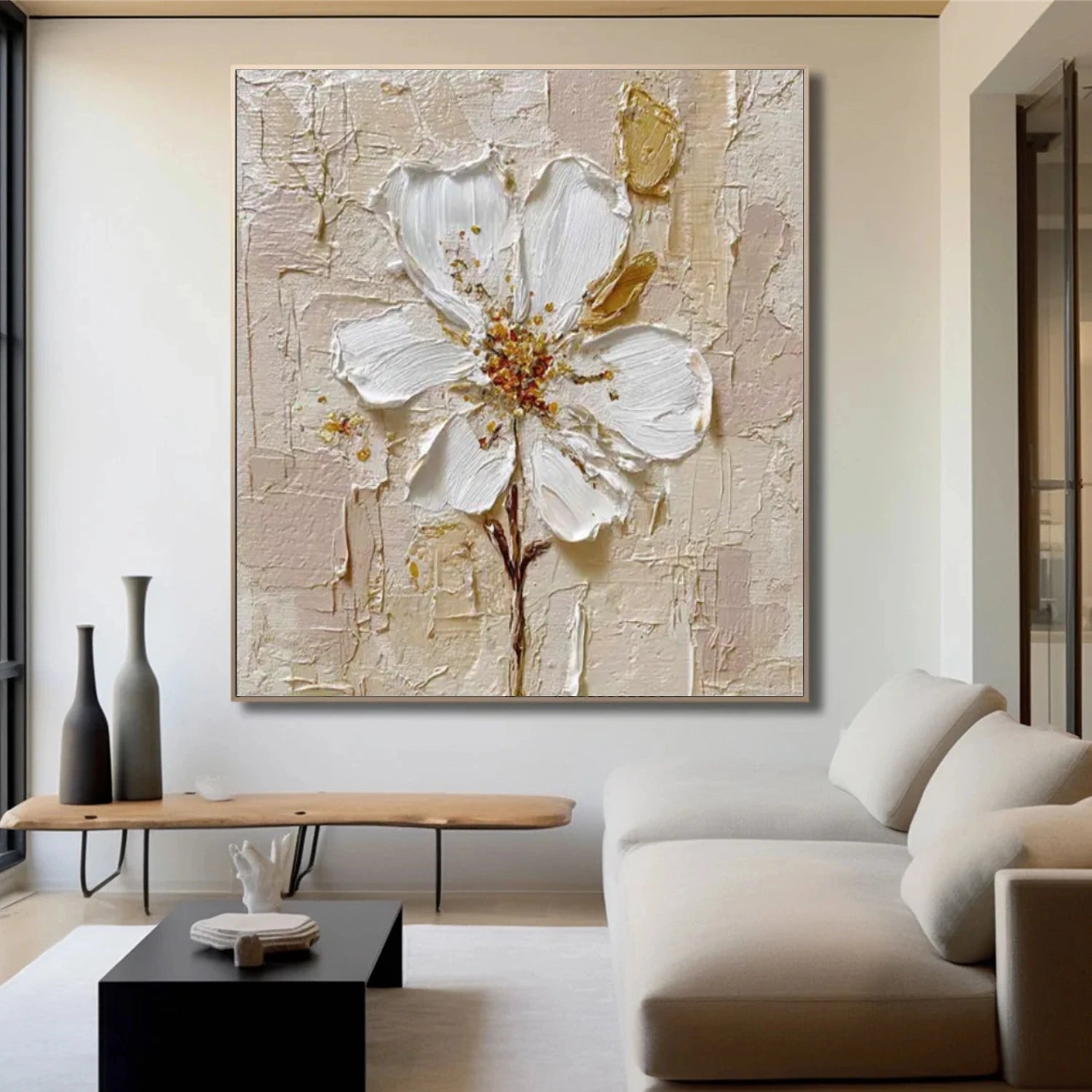Flower Abstract Textured Wall Art #FP133