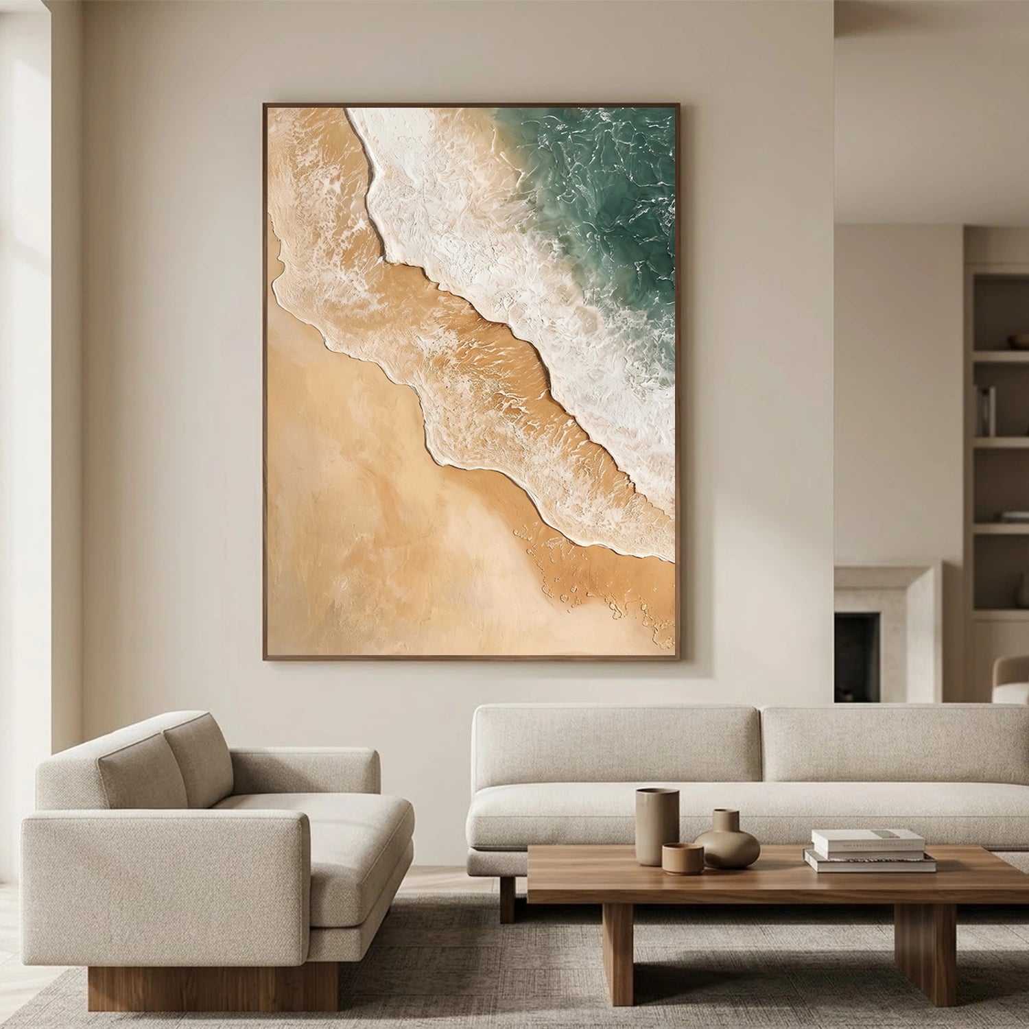 Ocean And Sky Abstract Textured Wall Art #OS168