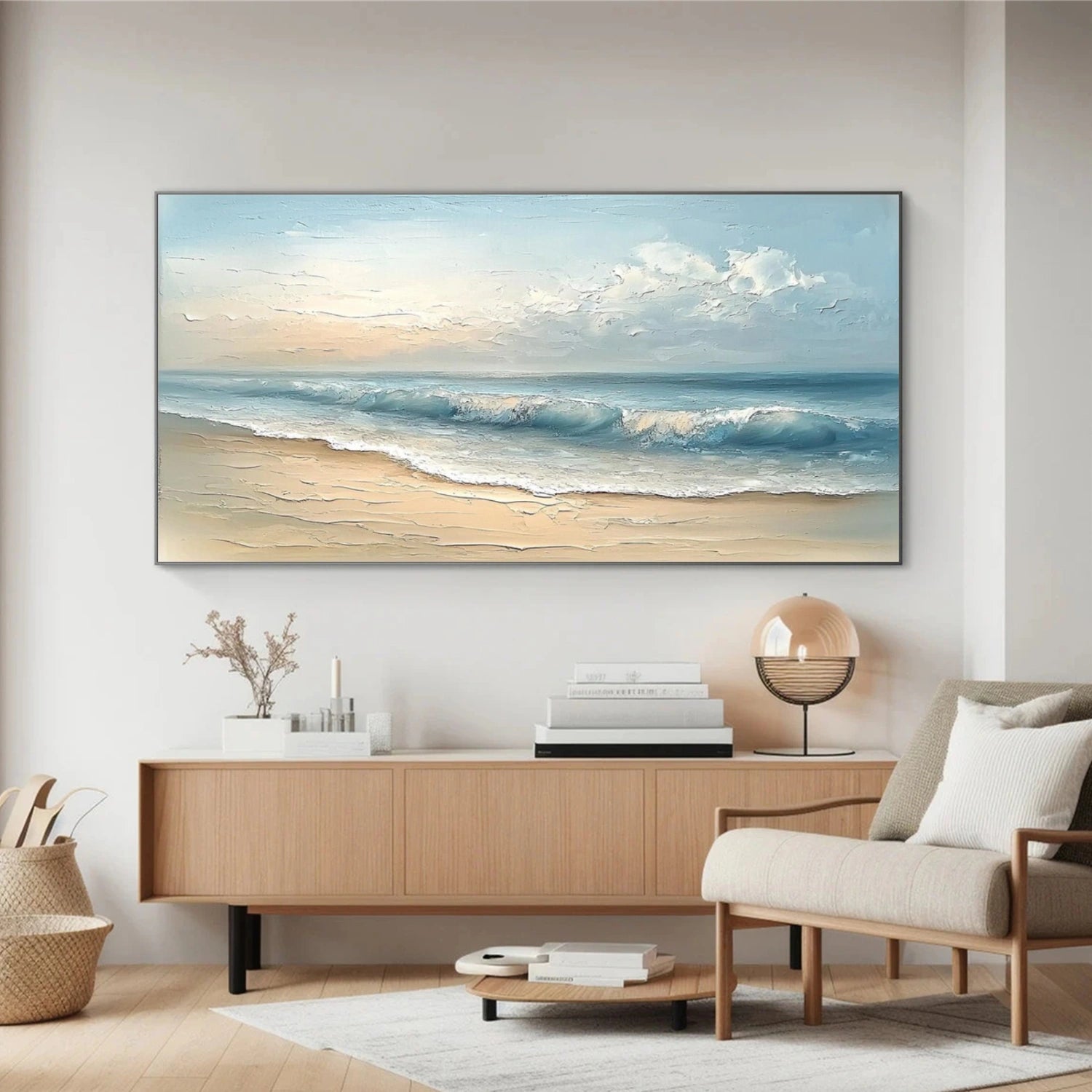 Ocean And Sky Abstract Textured Wall Art #OS098