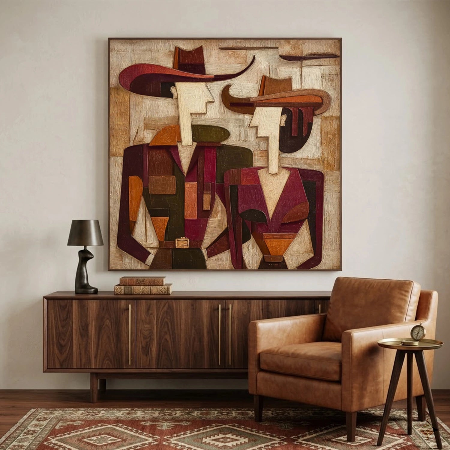 Abstract Portrait Canvas Art #AE136