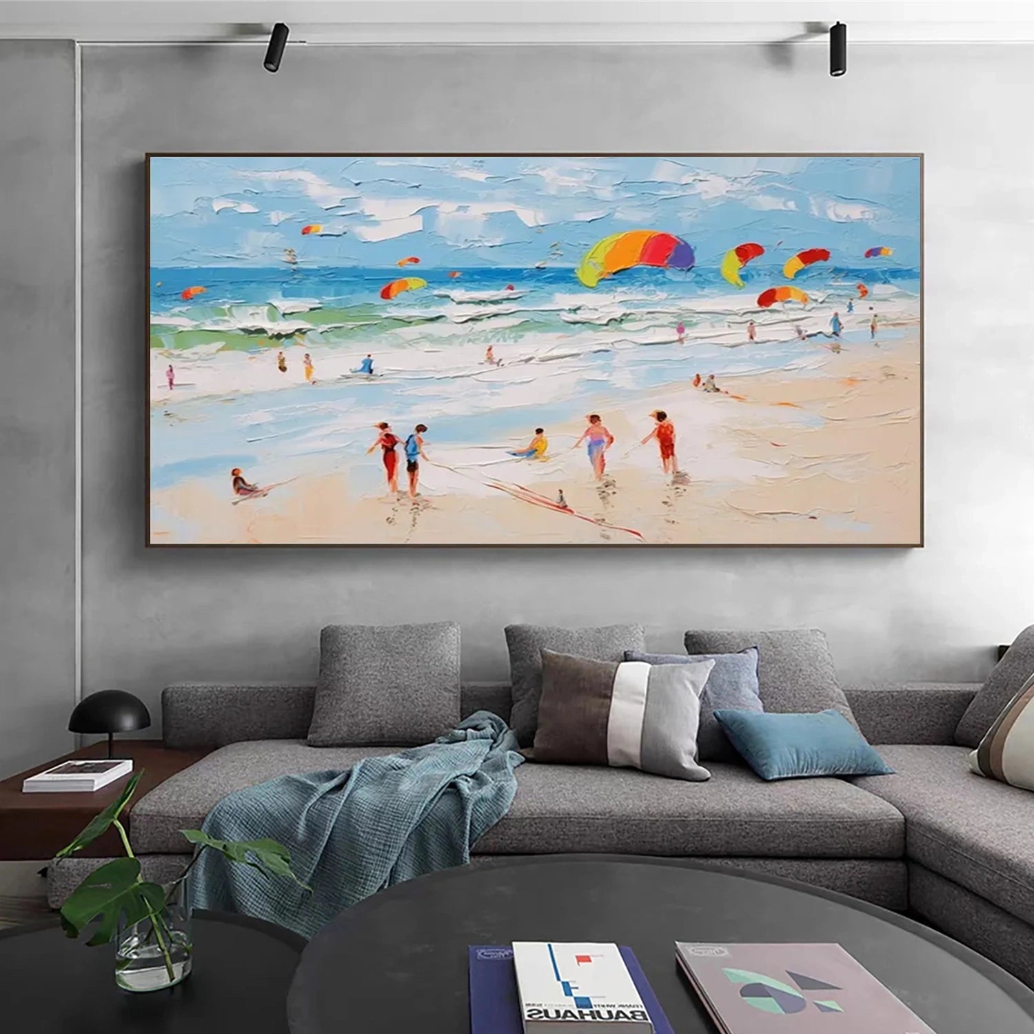 Ocean And Sky Abstract Textured Wall Art #OS060