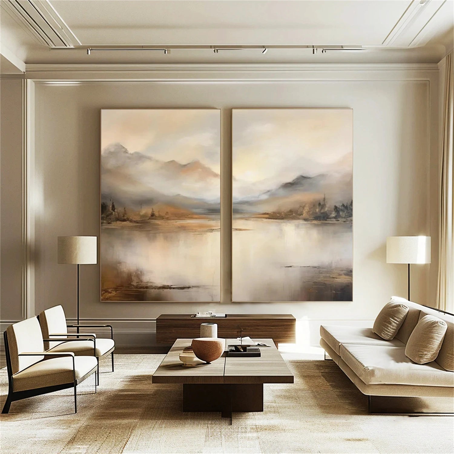 Abstract Mountain Canvas Art Set of 2 #MO035