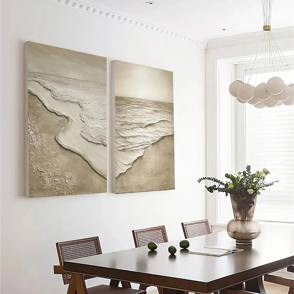 Ocean and Sky Textured Painting Canvas Set of 2 #OS034