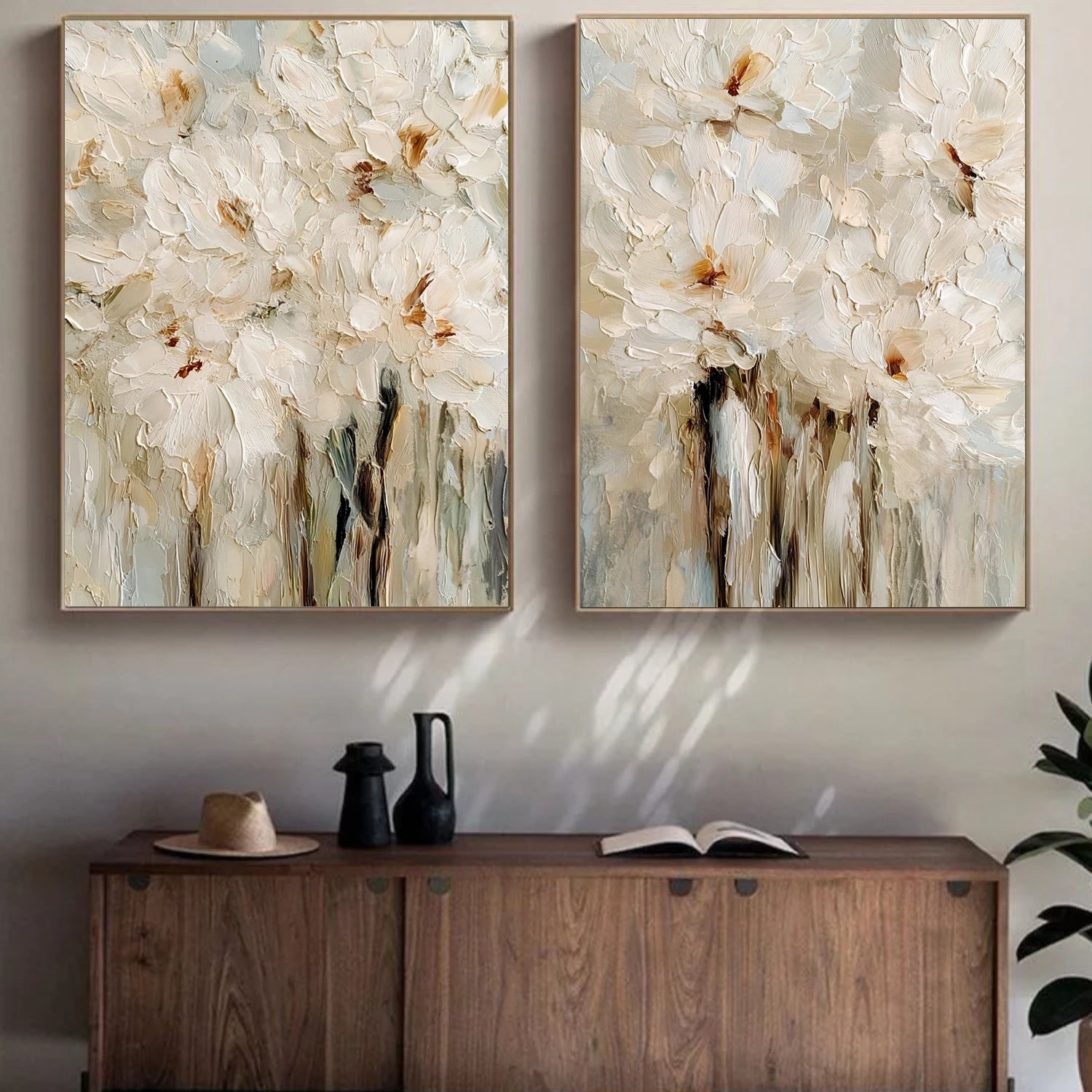 Flower Abstract Textured Wall Art Set of 2 #FP177