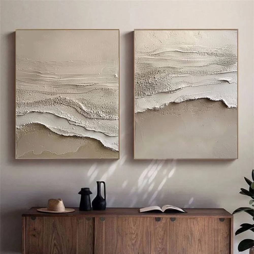 Ocean and Sky Textured Painting Canvas Set of 2 #OS033