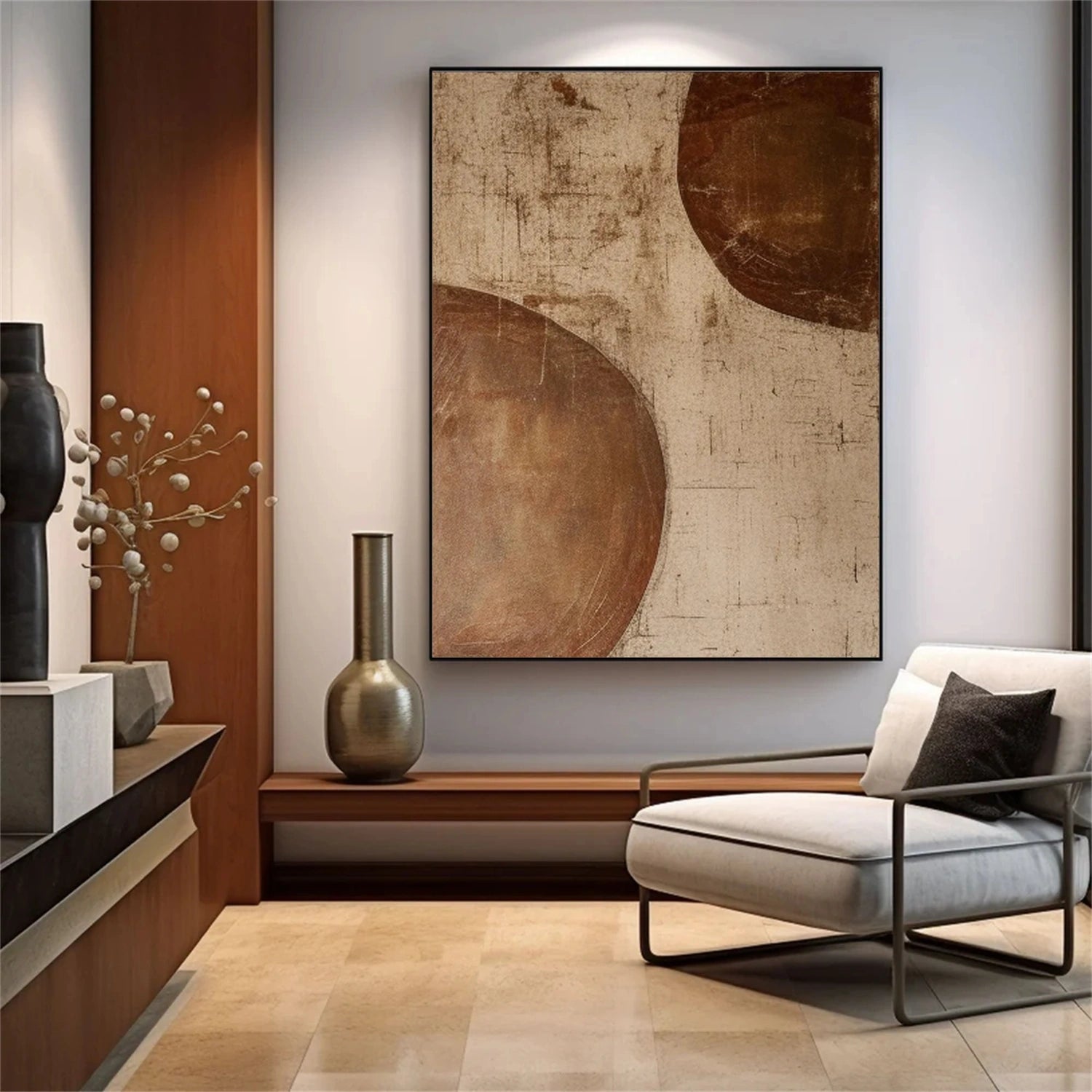 Brown and Beige Wabi Sabi Canvas Art #WS048