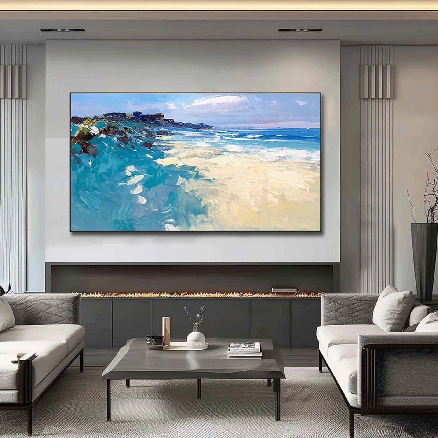Ocean And Sky Abstract Wall Art #OS061
