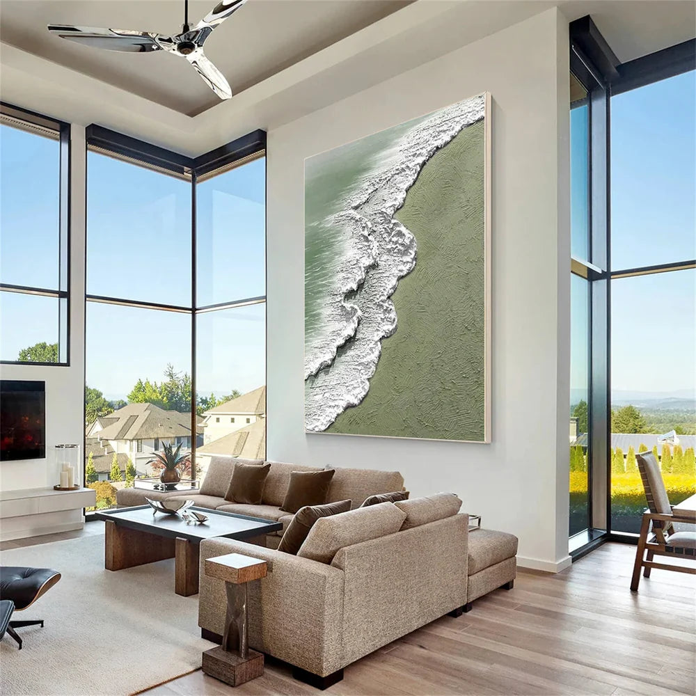 Ocean And Sky Textured Painting Canvas #OS042