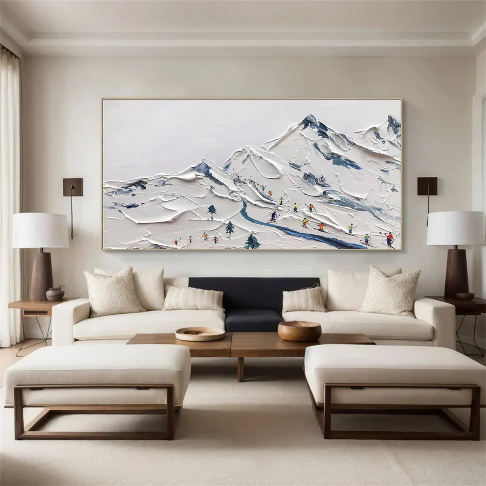 Skiing Sports Textured Painting Canvas #MS003