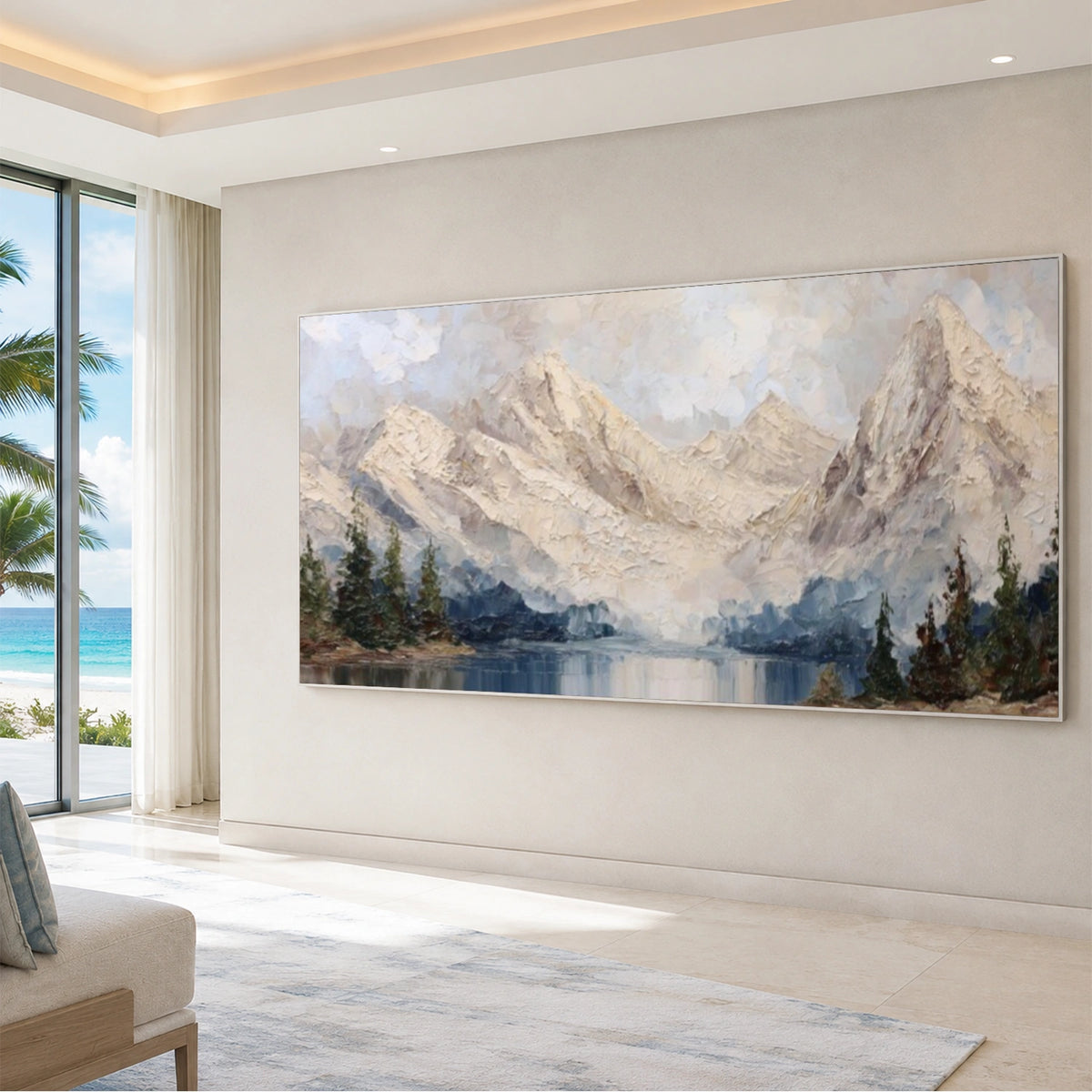 Abstract Mountain Textured Canvas Art #MO087