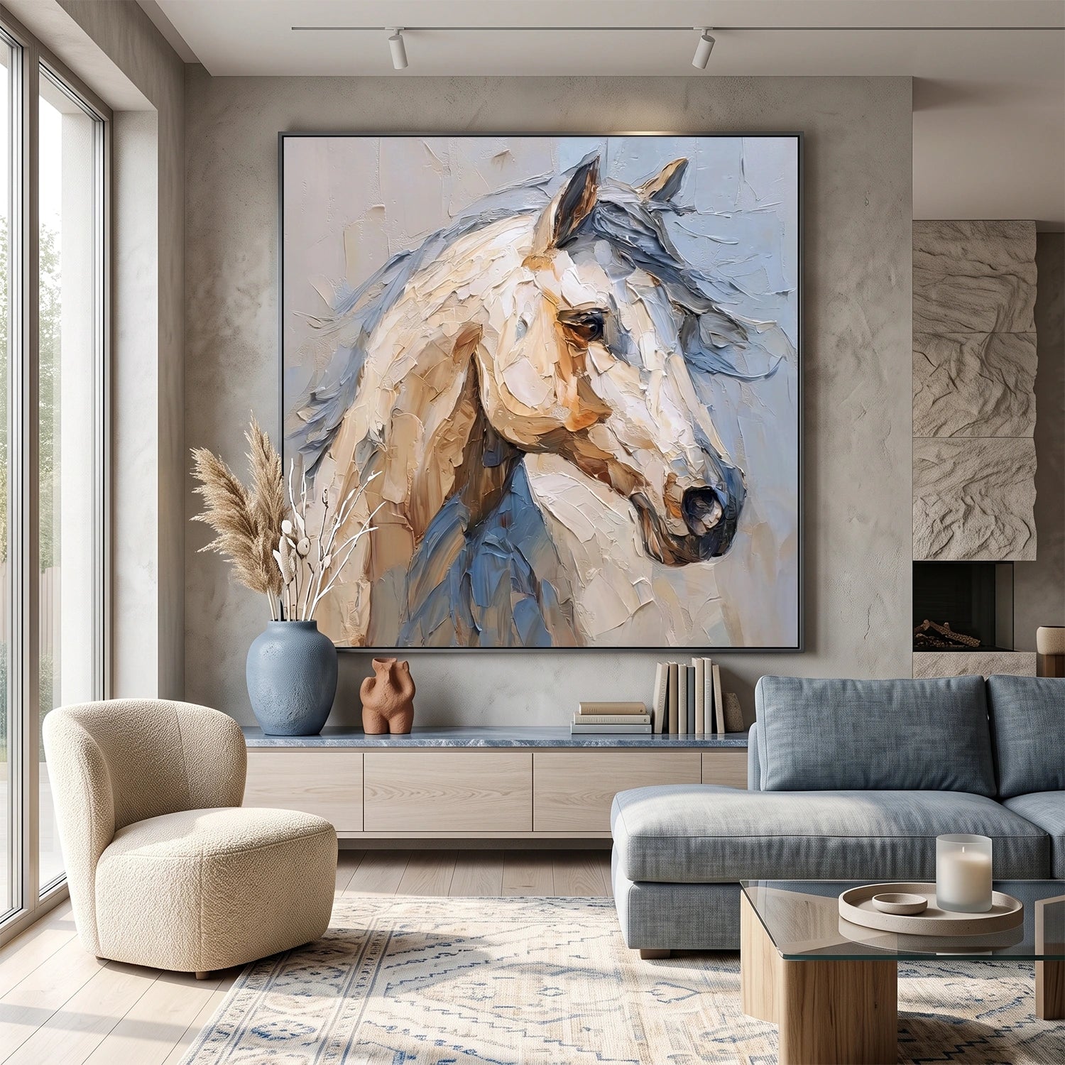 Abstract Animal Horse Textured Wall Art #AC139
