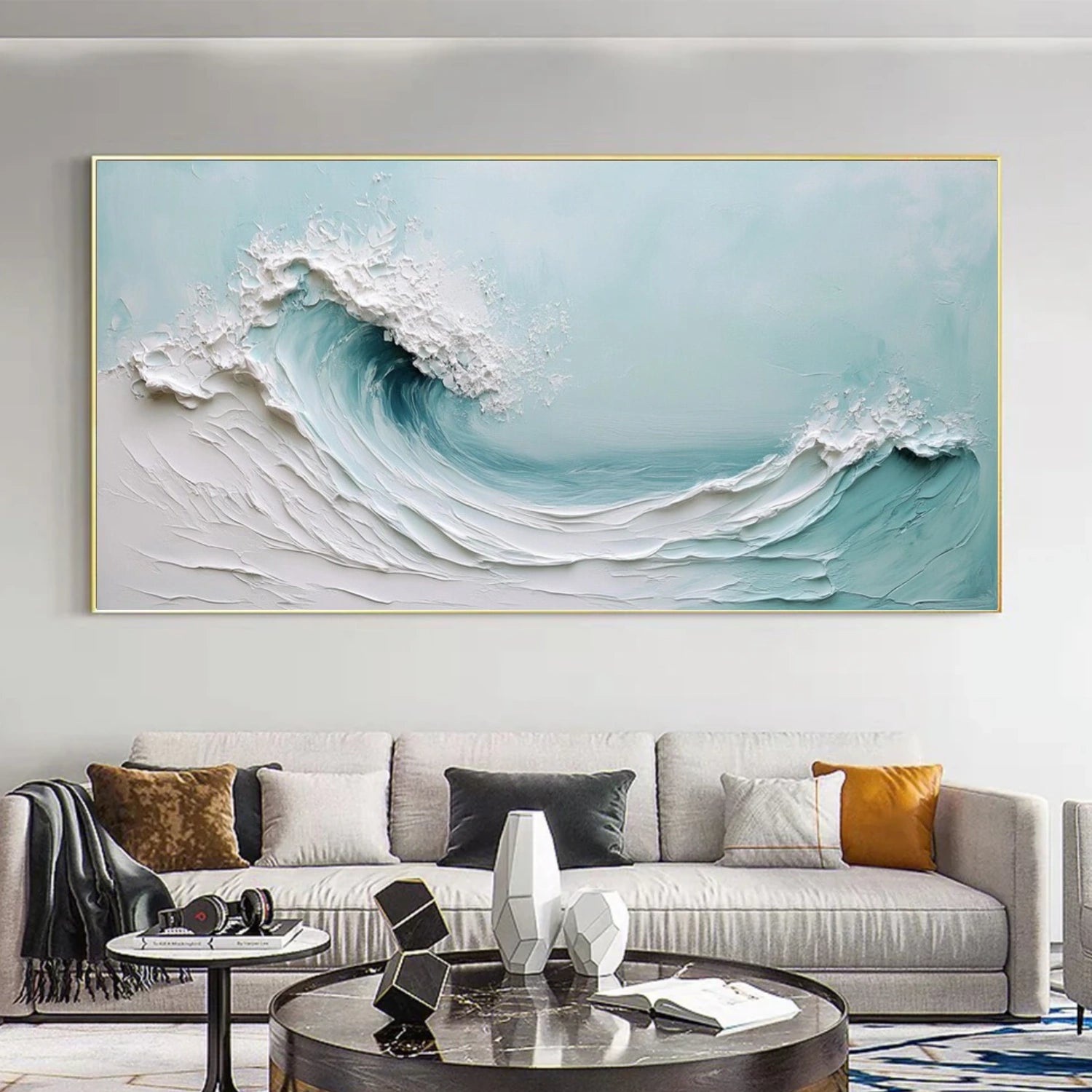 Ocean And Sky Abstract Textured Wall Art #OS102