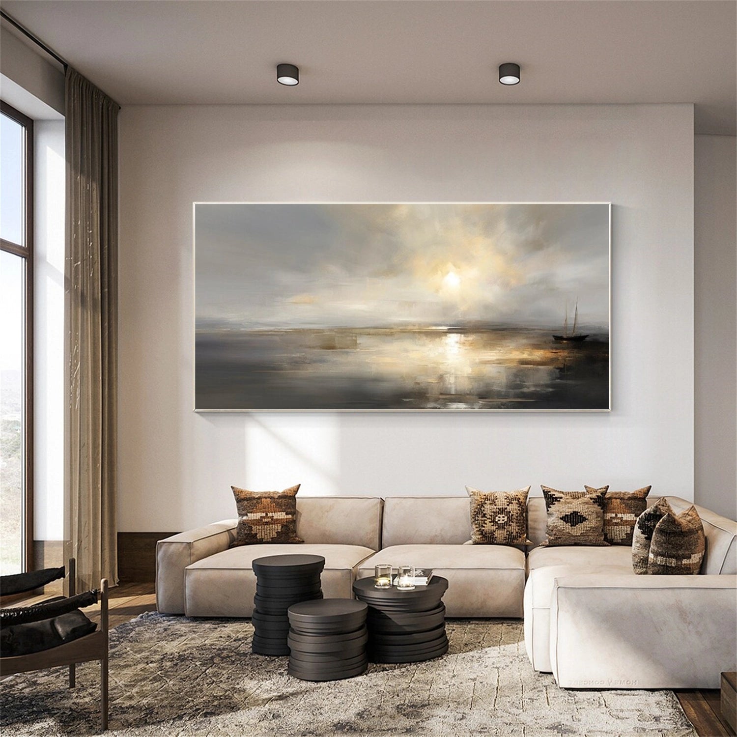 Ocean And Sky Abstract Wall Art #OS082