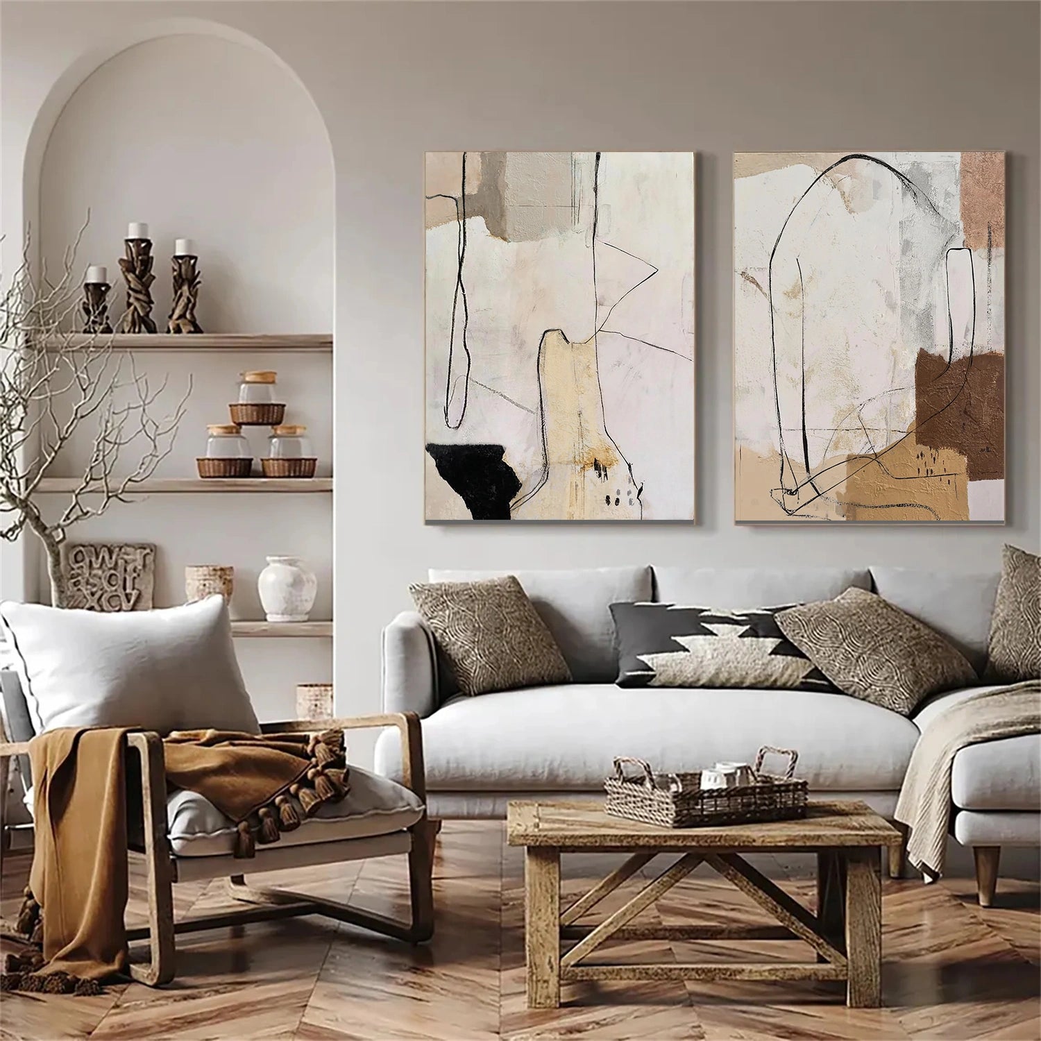 Abstract Canvas Wall Art Set of 2#AP379