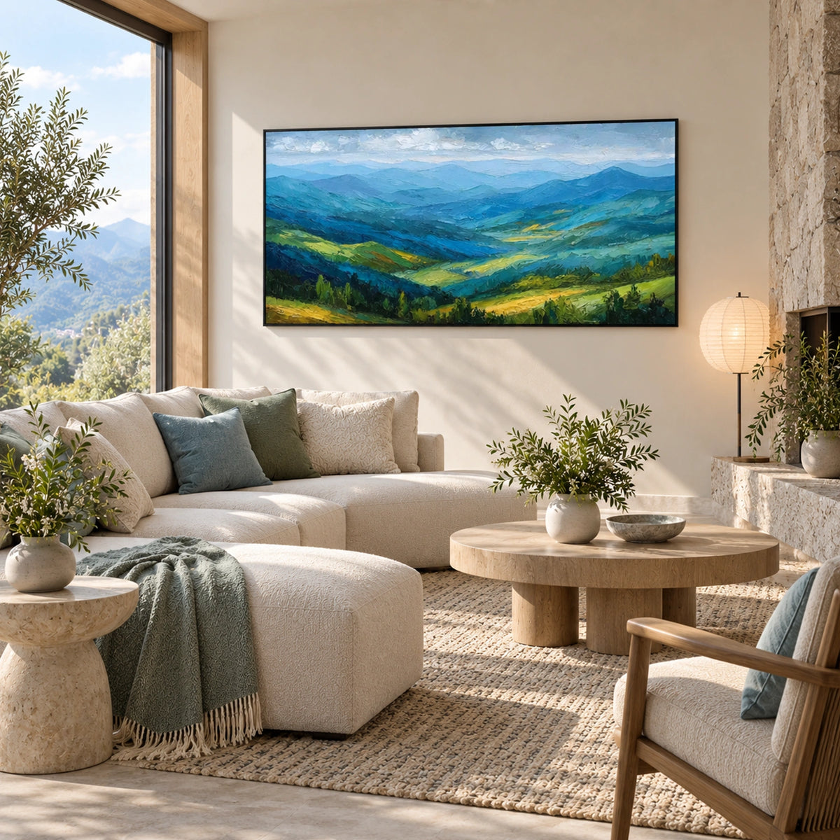 Abstract Mountain Textured Canvas Art #MO079