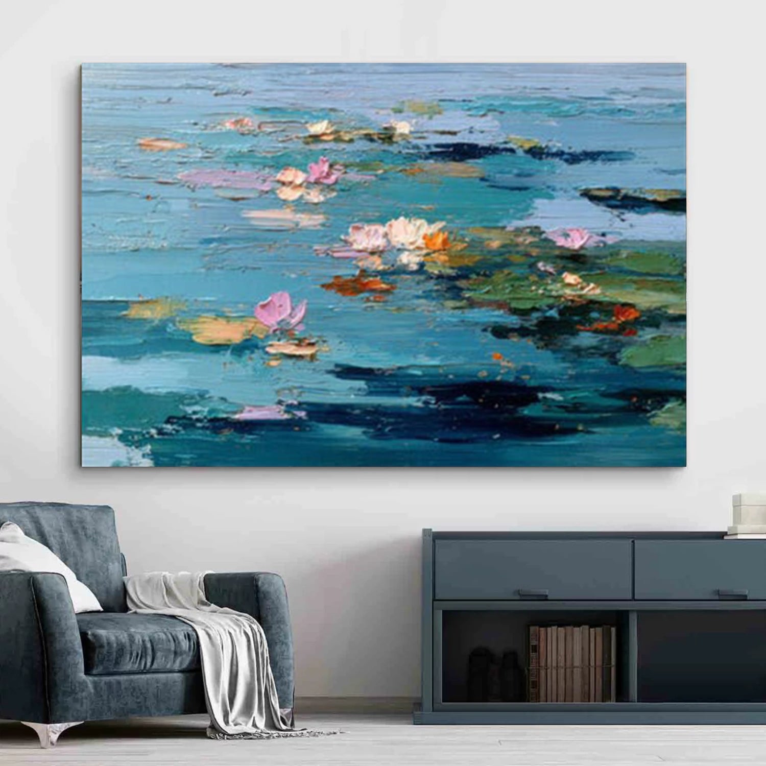 Flower And Tree Textured Painting Canvas #FT010