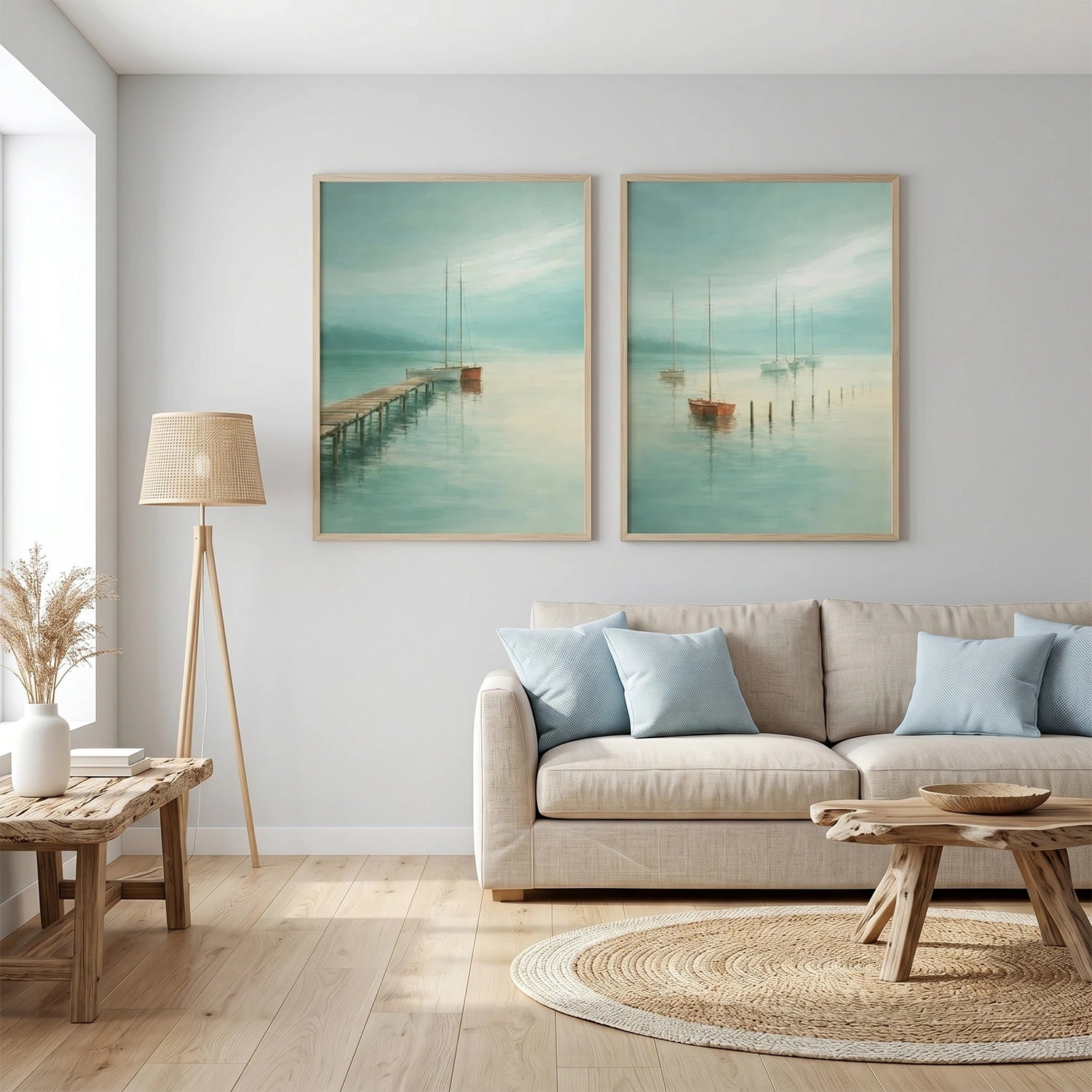 Ocean And Sky Abstract Wall Art Set of 2 #OS162