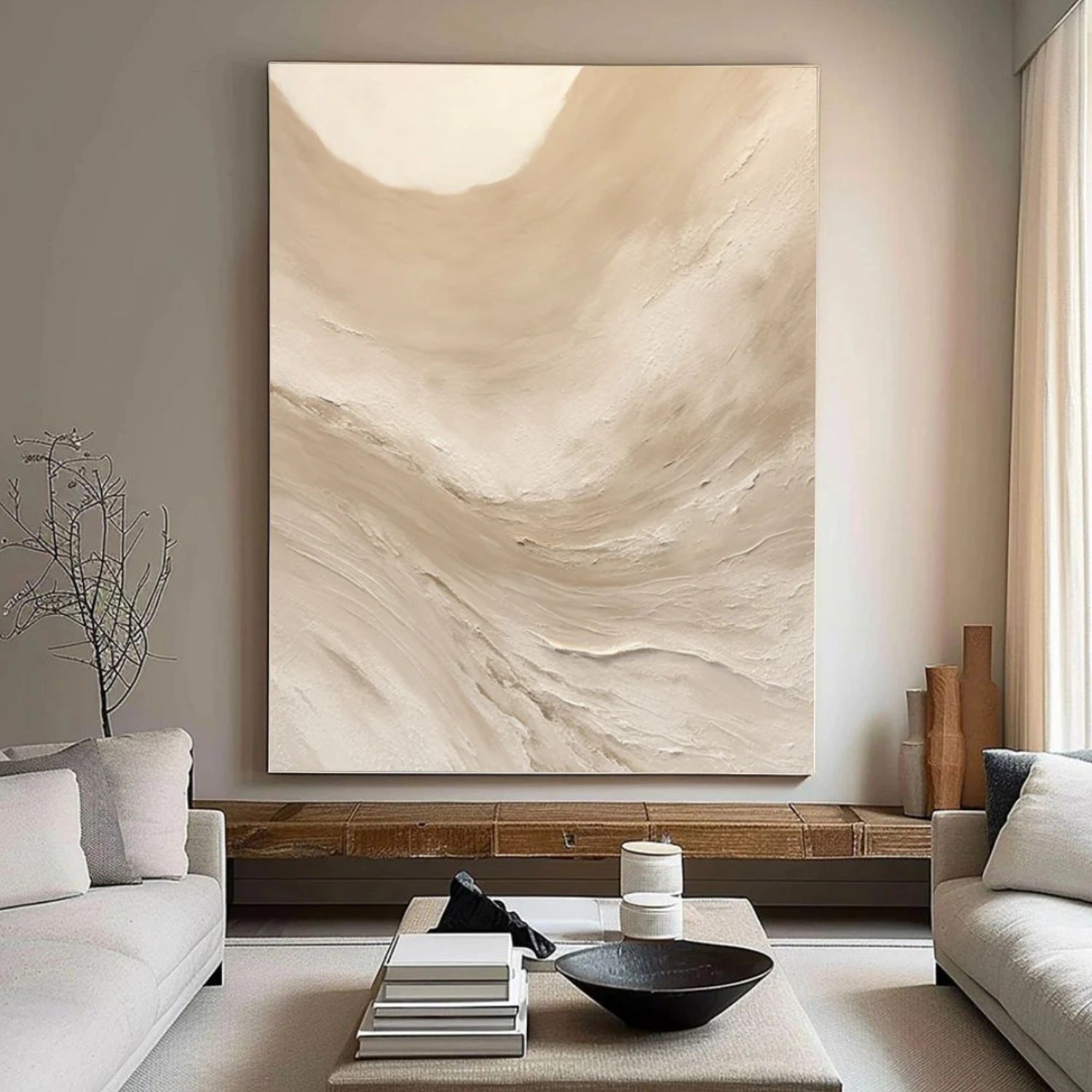 Beige and Brown Minimalist Canvas Art #MT160
