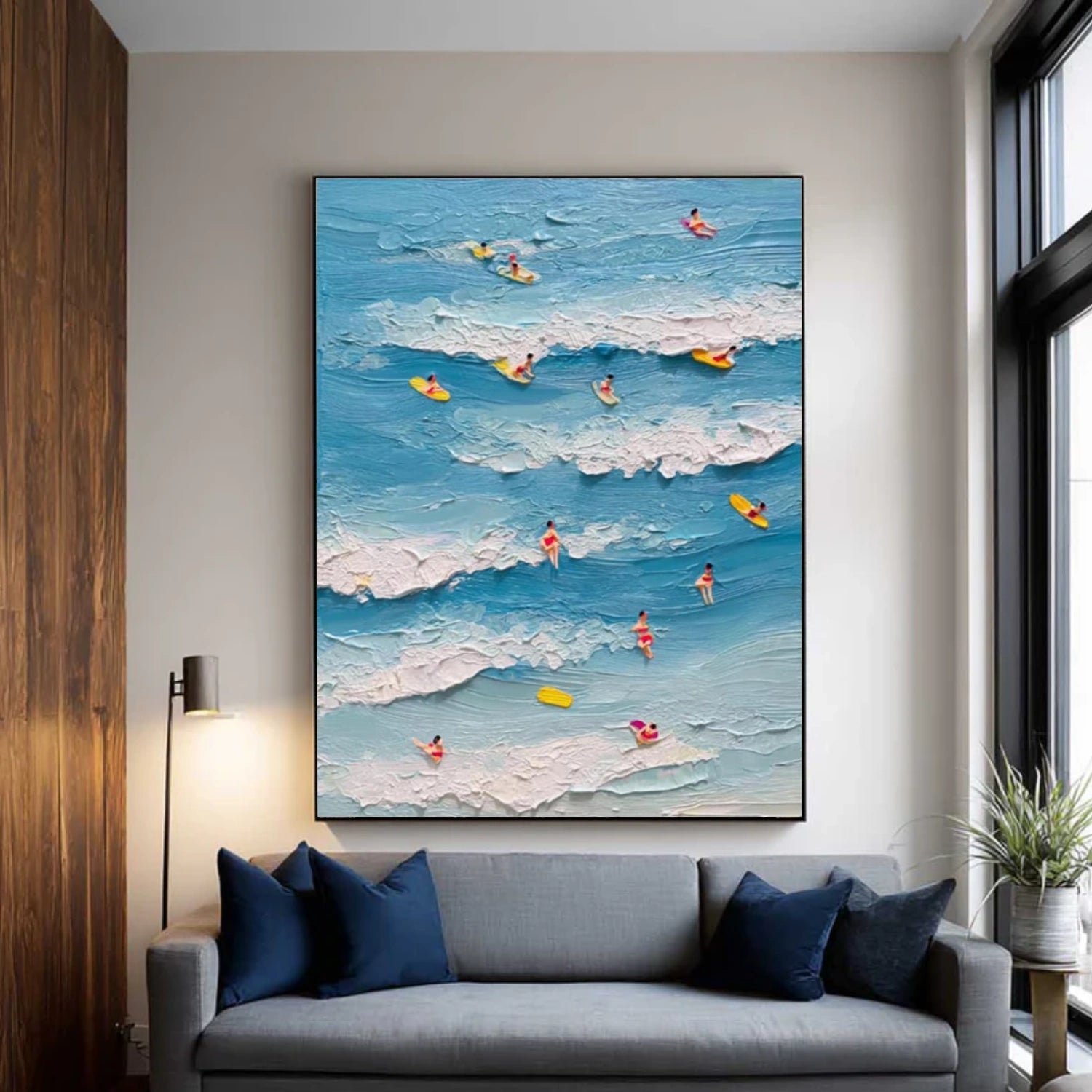 Surfing Sport Textured Wall Art #MS099
