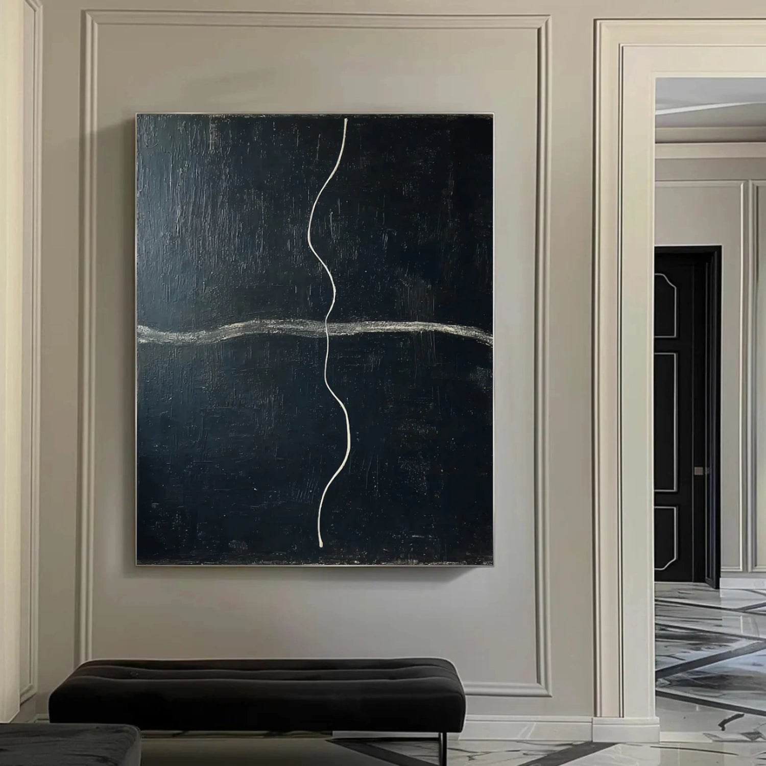 Black and White Minimalist Canvas Art #MT209