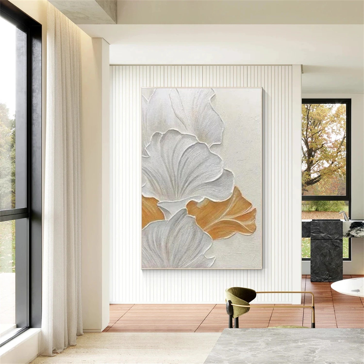 Flower Abstract Textured Wall Art #FP172