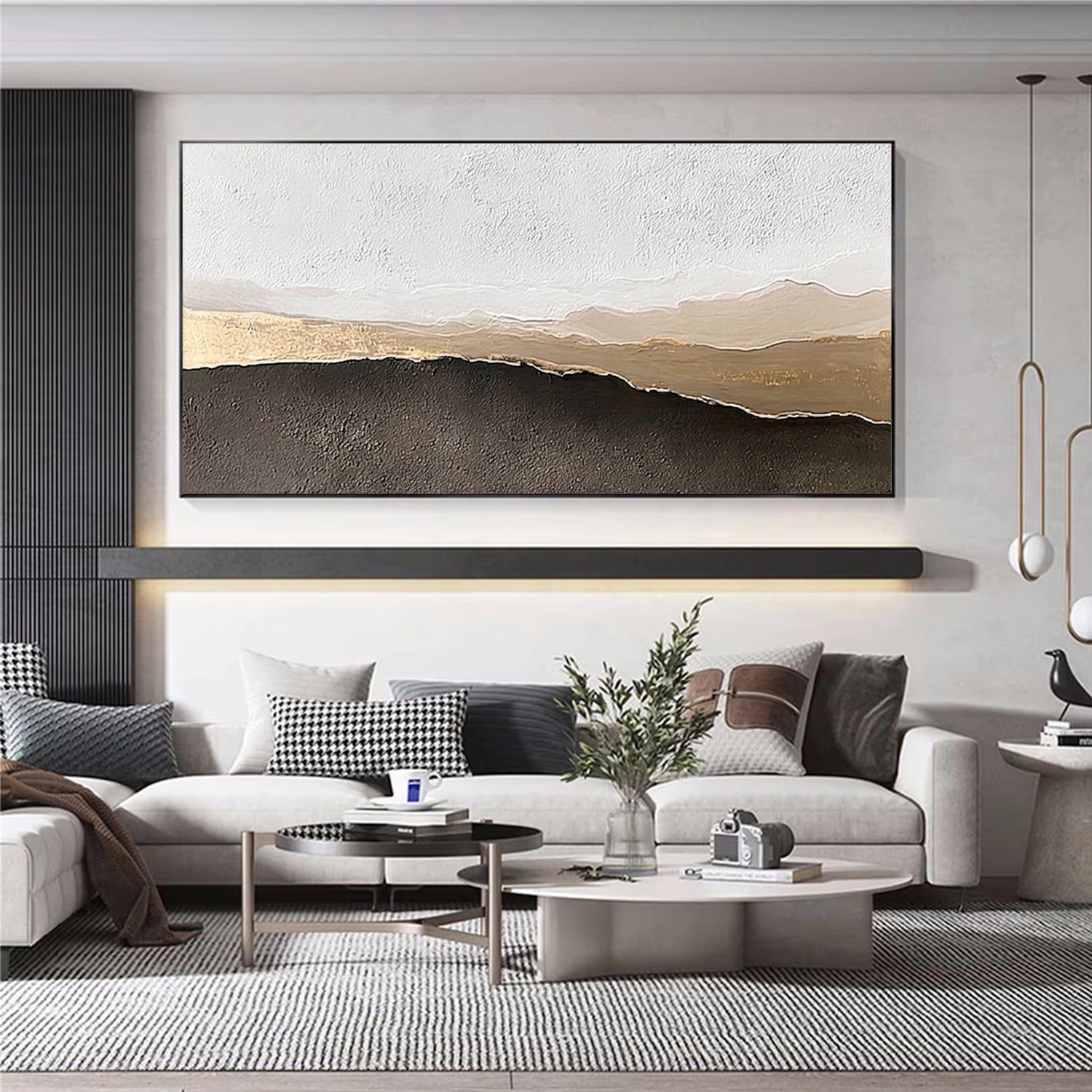 Brown Minimalist Textured Canvas Art #MT211
