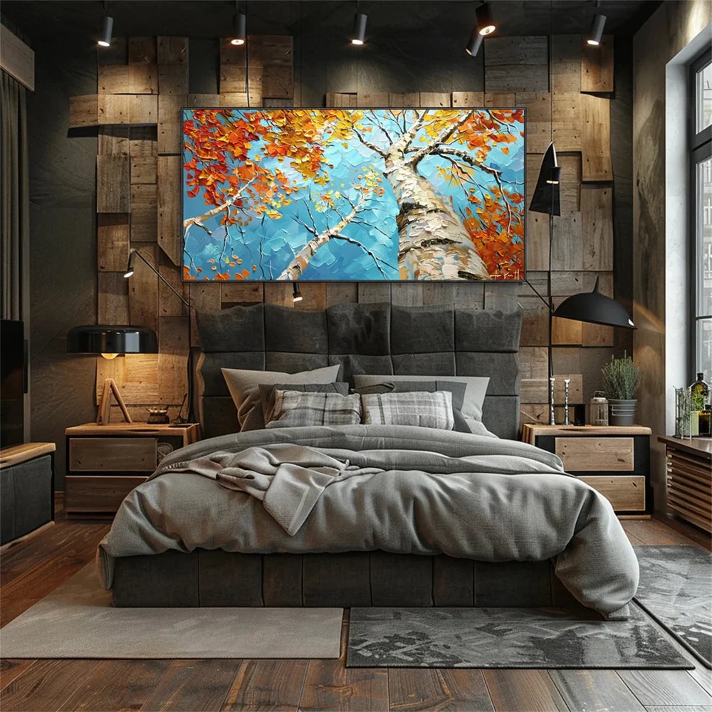 Flower And Tree Textured Painting Canvas #FT008