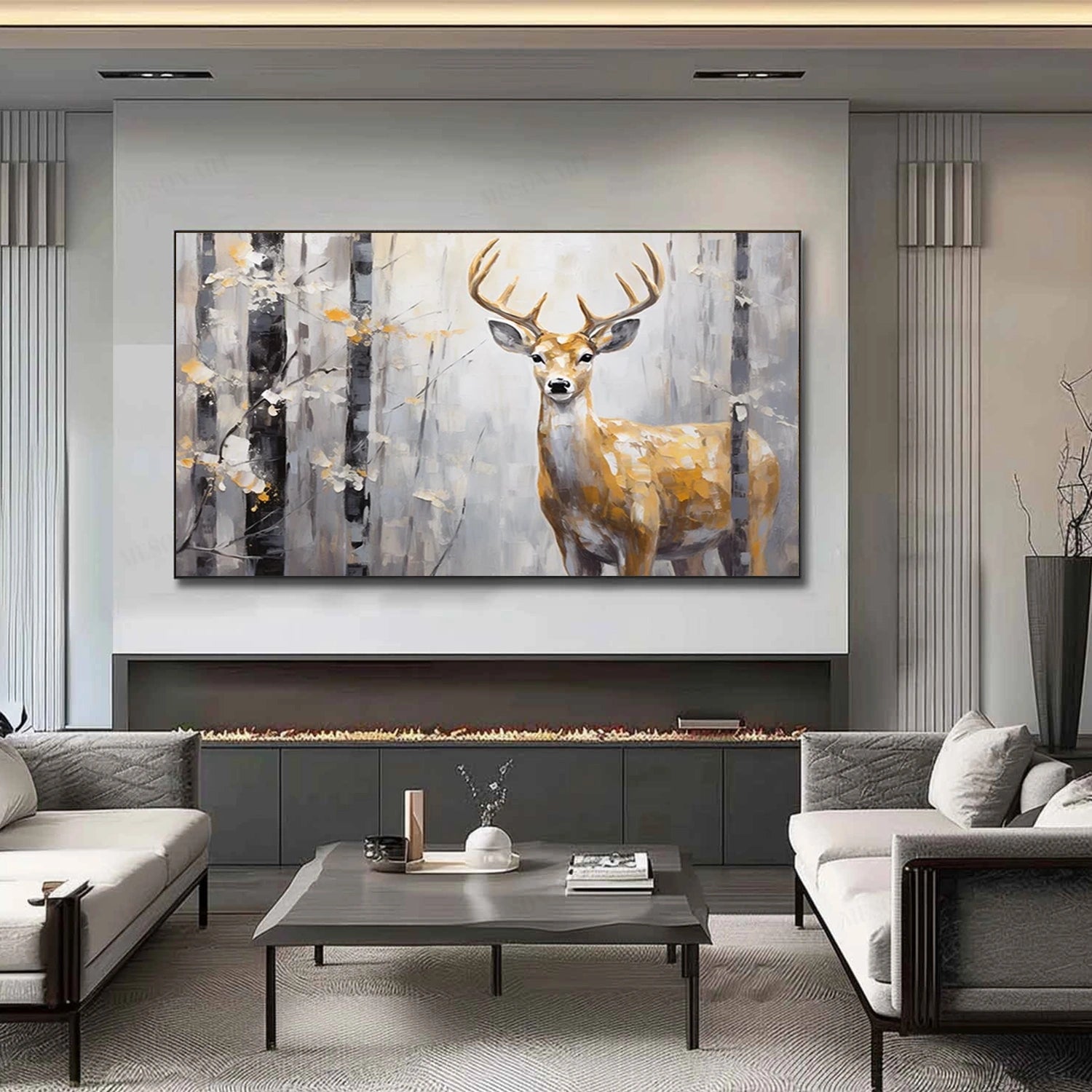 Abstract Animal Cervus nippon Wall Art #AC046