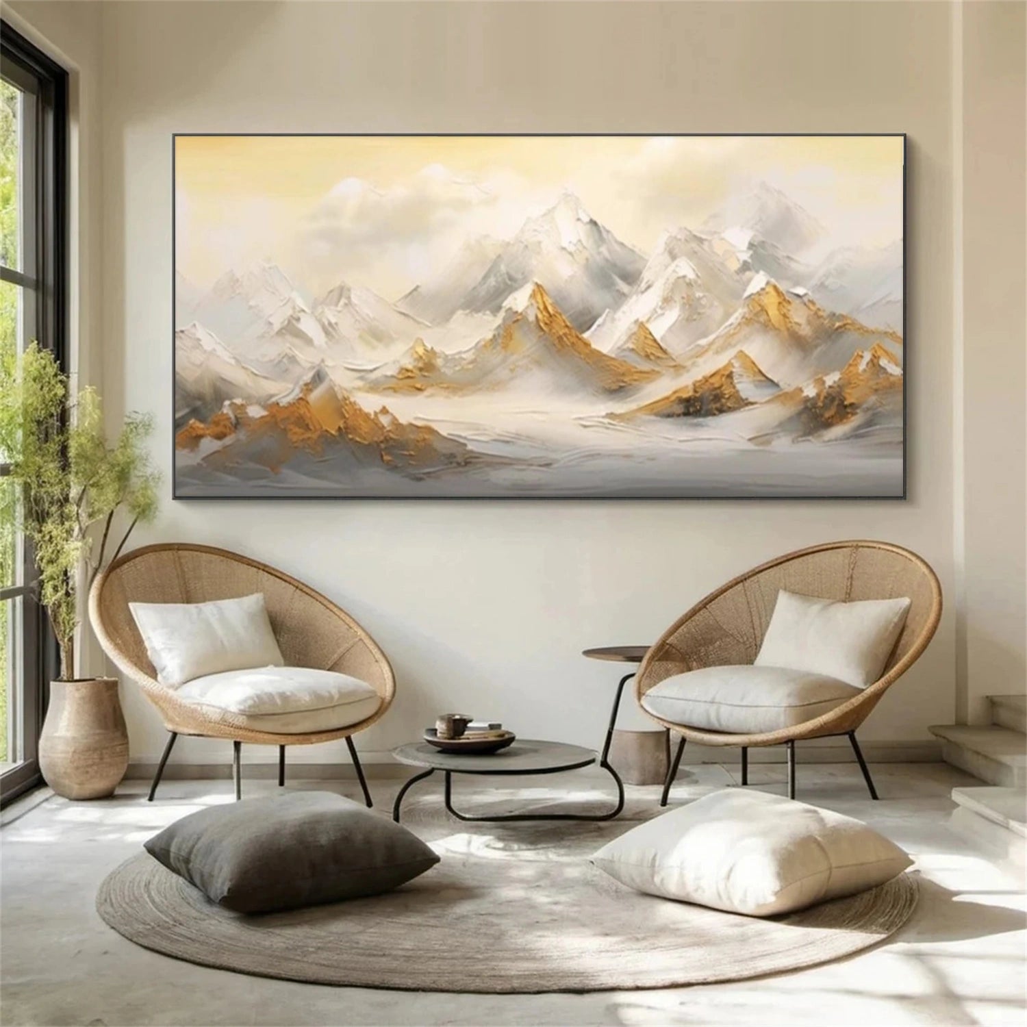 Abstract Mountain Textured Canvas Art #MO049